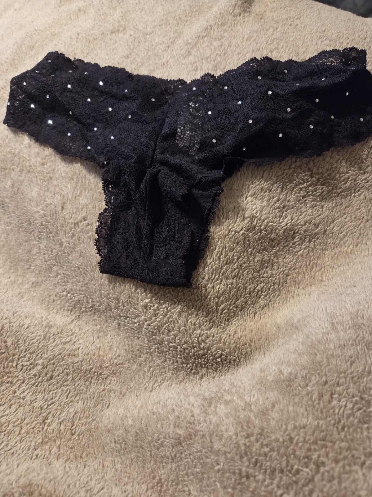 NEW Vintage Delicates JCPENNEY Black Lace Glittery Low Rise Panty Size Small 5