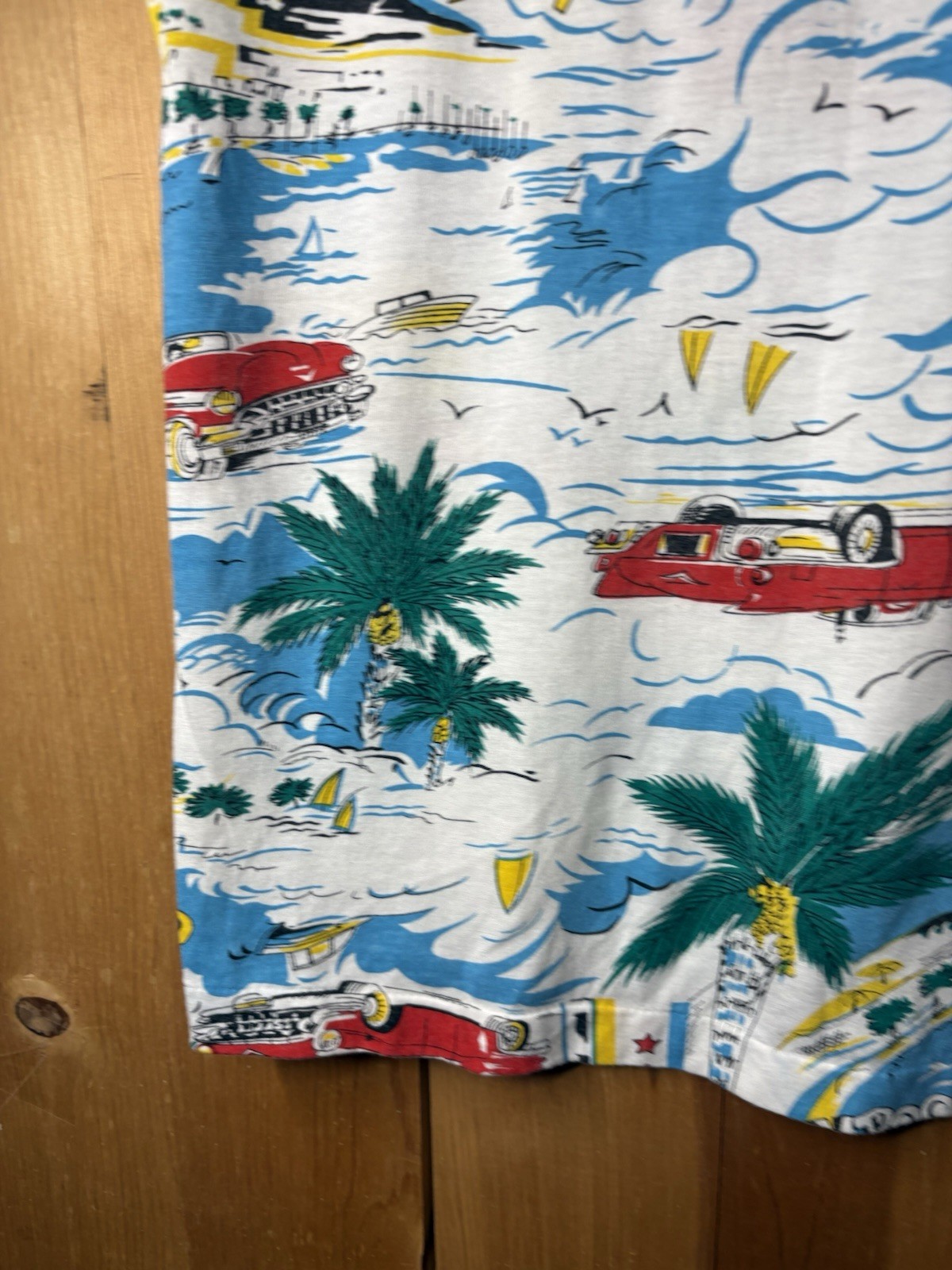 Vtg 80&prime; Instant Glamour Limited Express Cotton Graphic Tee Holiday Motel Cars M
