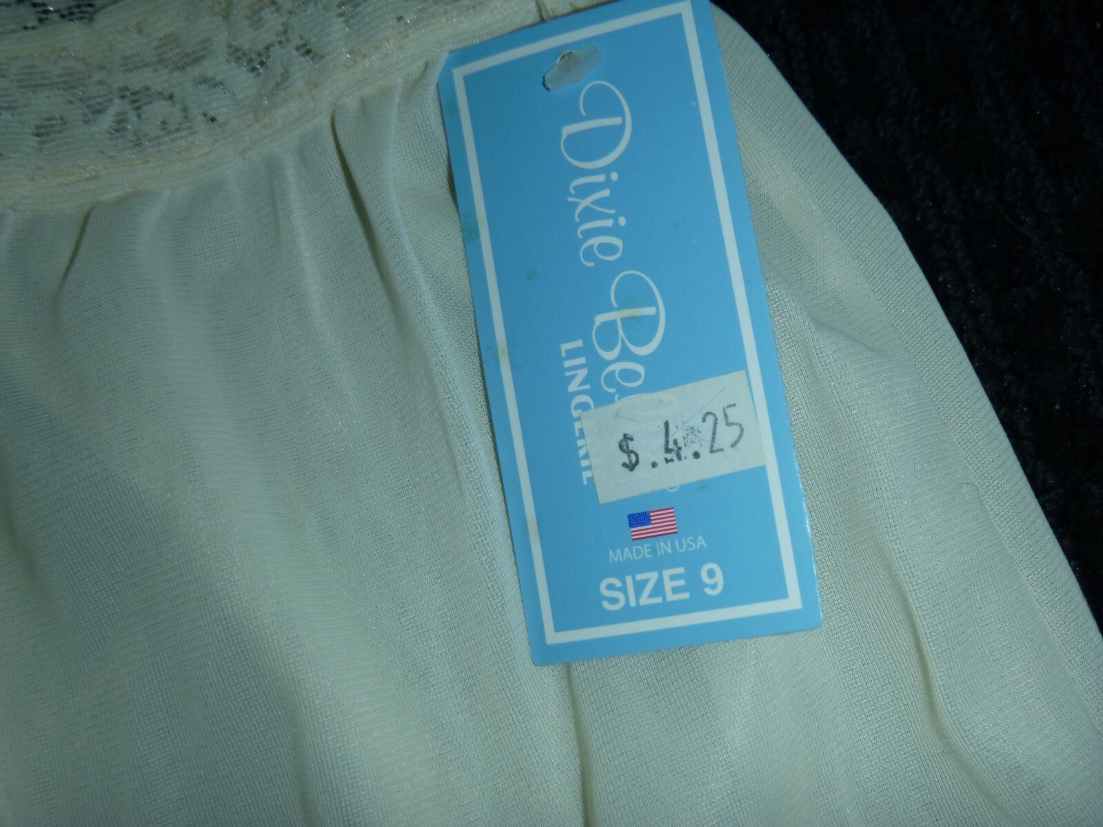 NOS Vtg Dixie Belle Off White Nylon Granny Panties Mushroom Gusset Sz 9