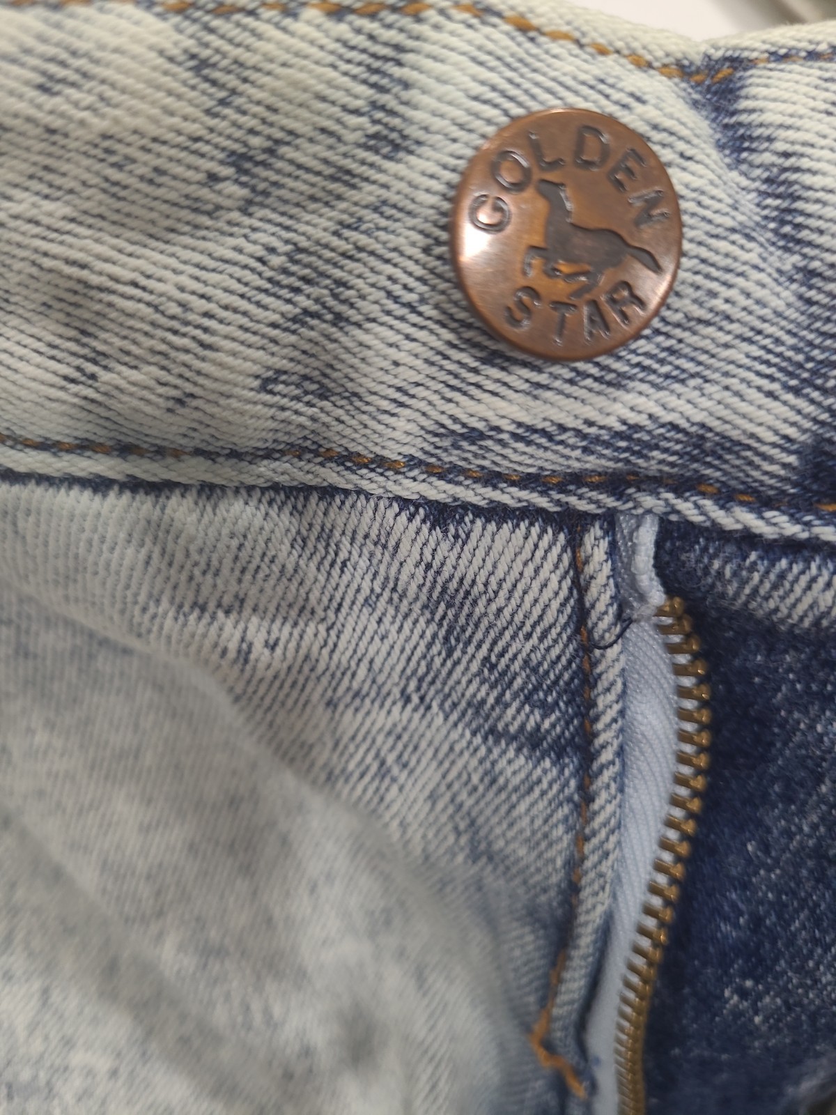 Vintage Golden Star High Rise Acid W Jean Shorts Junior 13/14 Lace Heart Inserts