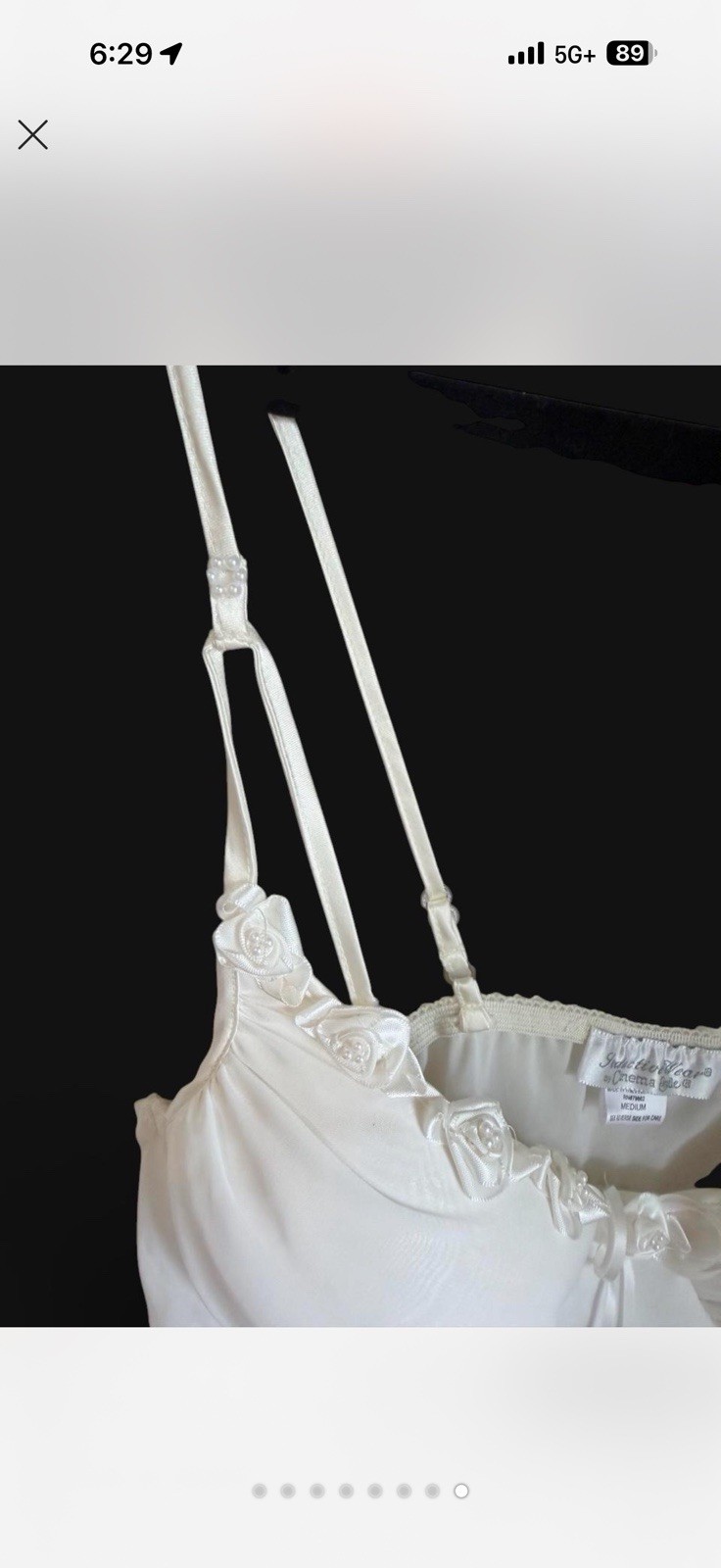 Cinema Etoile White Seductive Wear Camisole Lingerie Top, Regular M, 6G13001