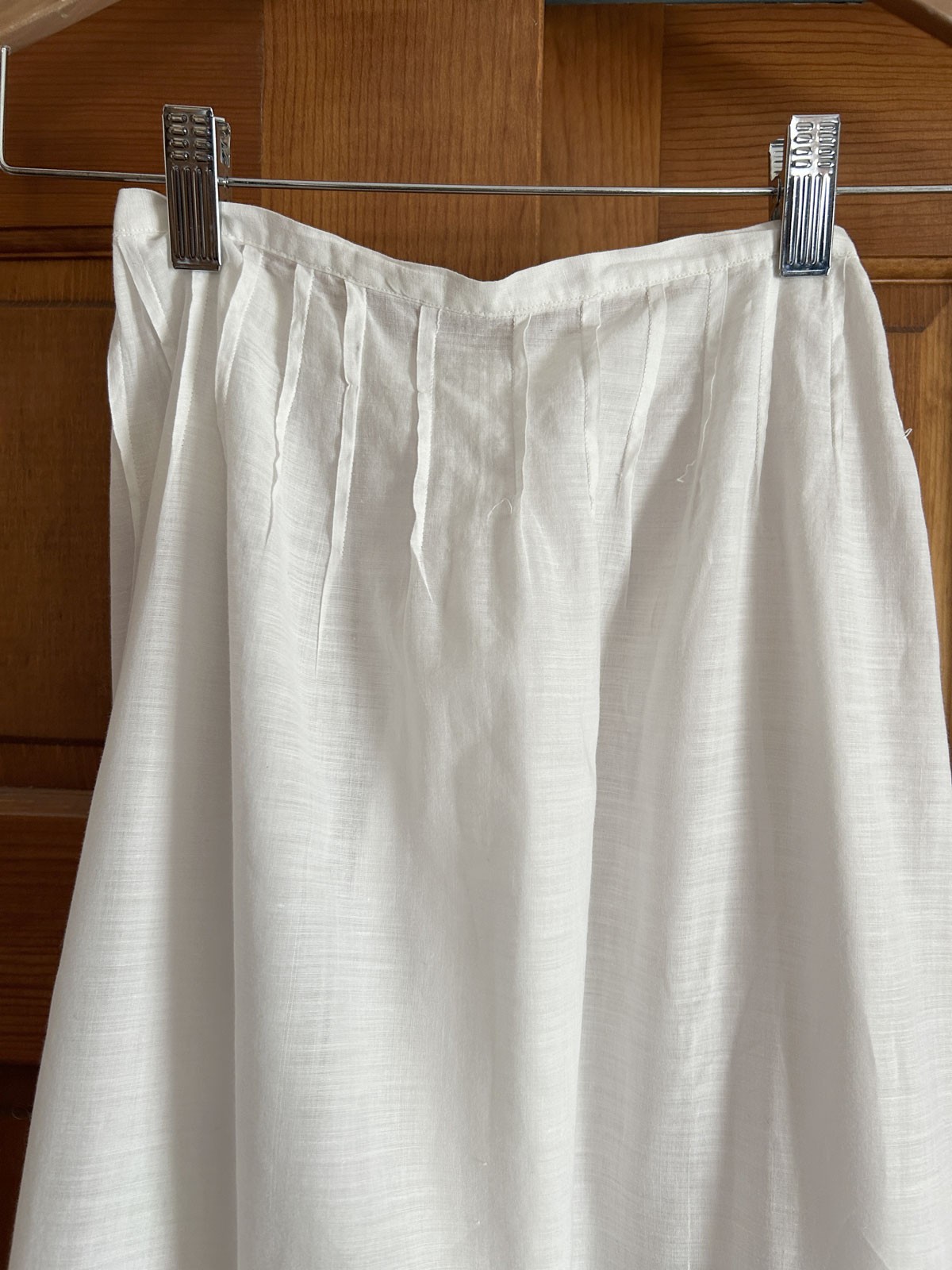 Antique Vtg Edwardian White Lawn Cotton Petticoat Pintucks Lace 20&Prime; Waist 2XS