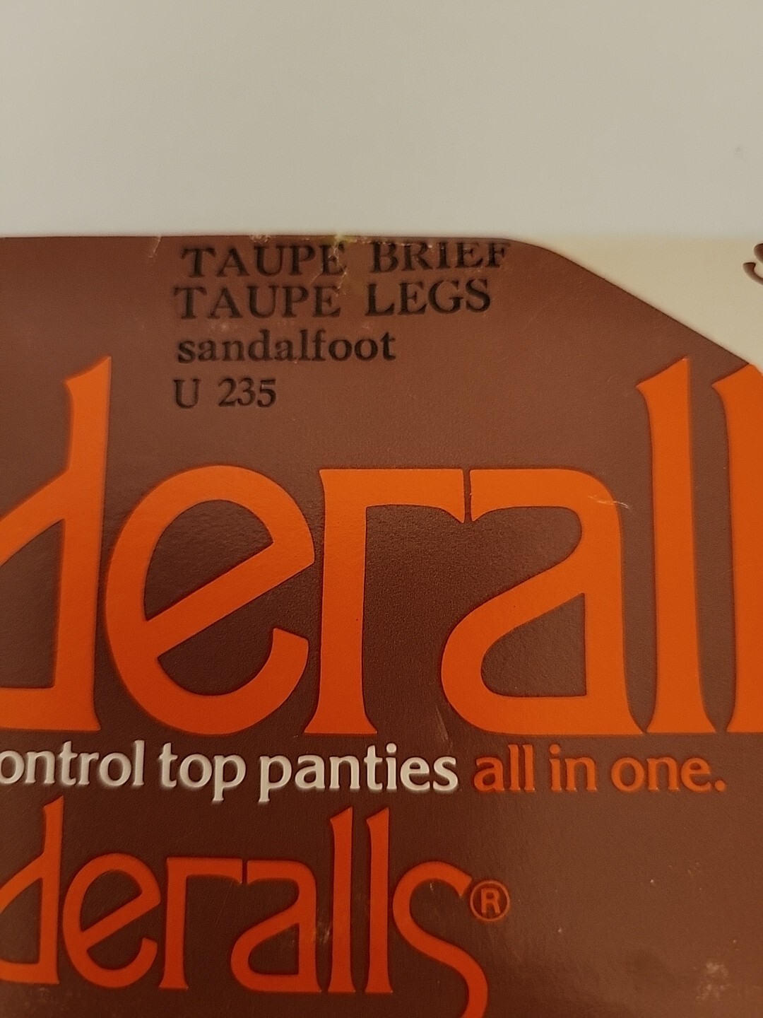 NOS Vintage 1981 Slenderalls by Underalls Pantyhose #350 A-B Taupe legs & brief