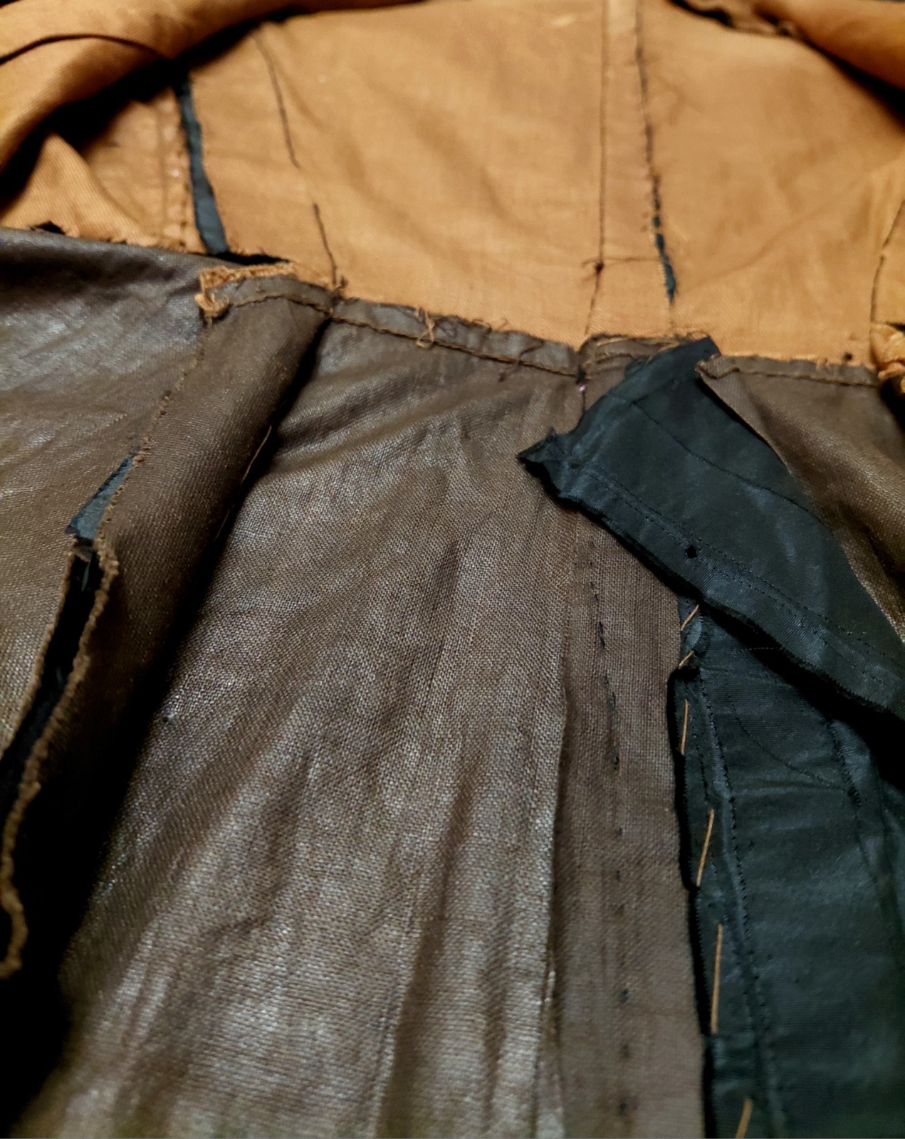 Antique Victorian Black Silk Taffeta Bodice 1870s-1890s Collector’s Piece