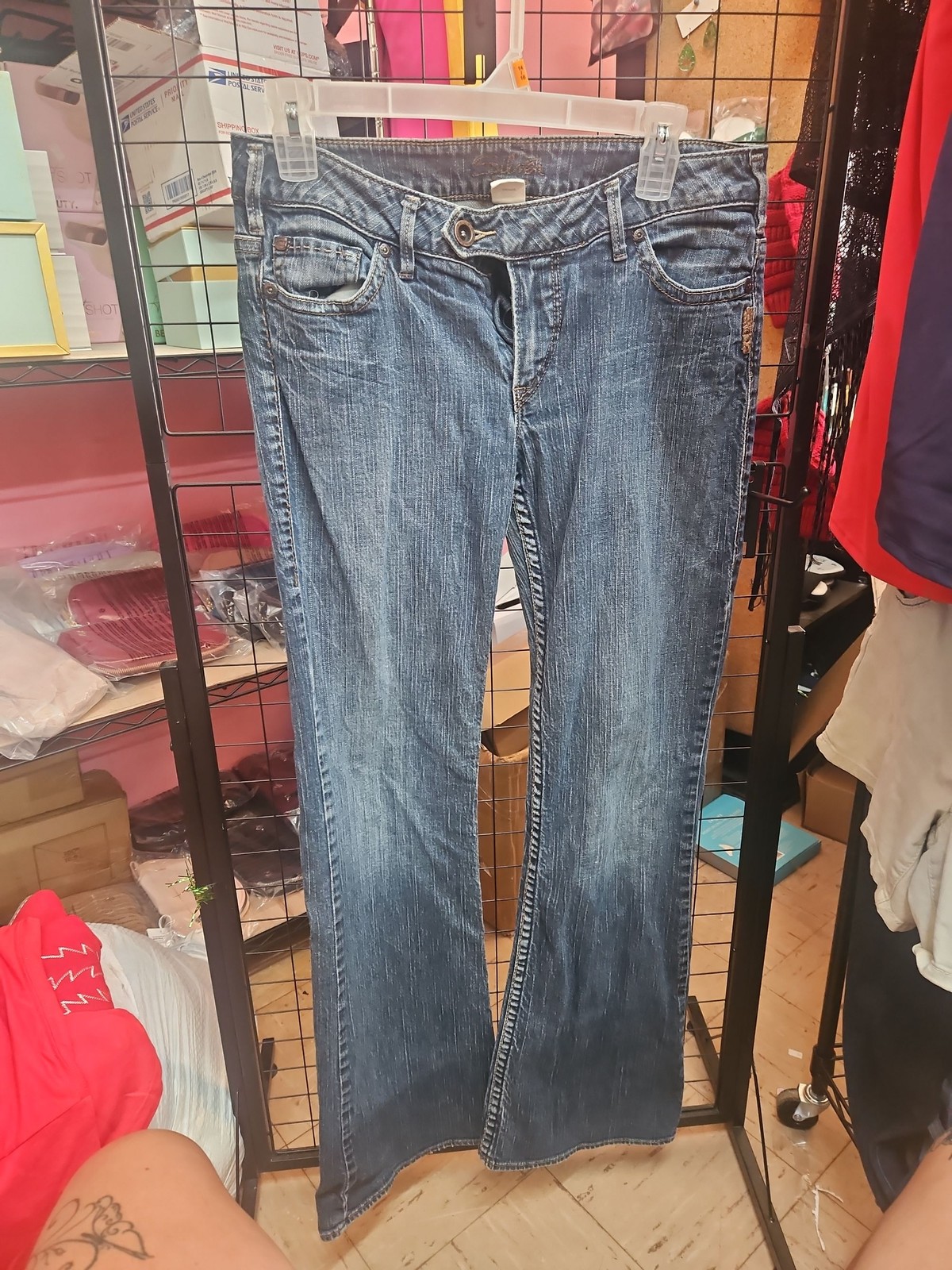 Silver Jeans Co. Womens Bootcut Low Rise Stretch Dark Wash Denim 28×33