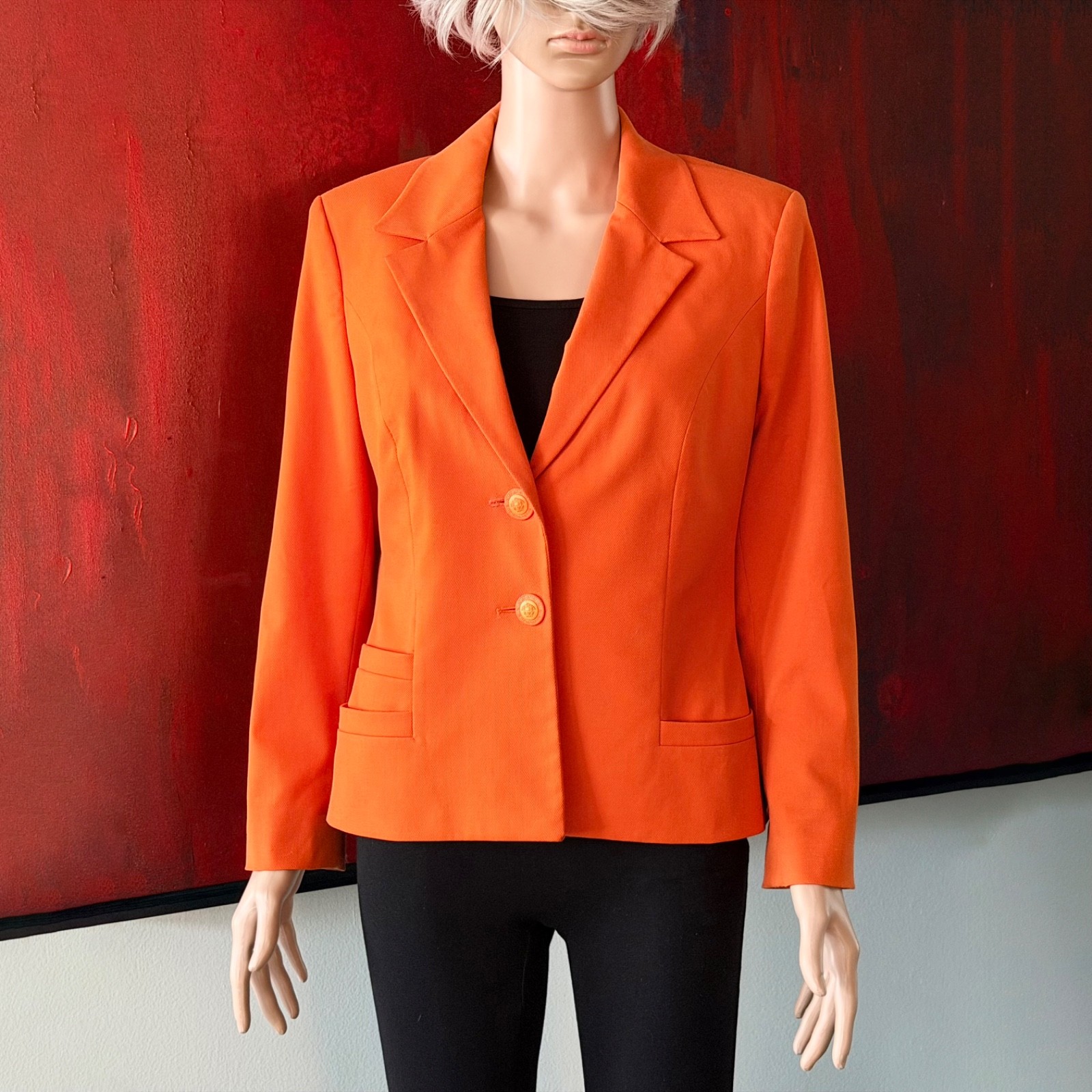 VERSACE JEANS COUTURE orange Blazer 2 button size 42 made in Italy from S/S 1996