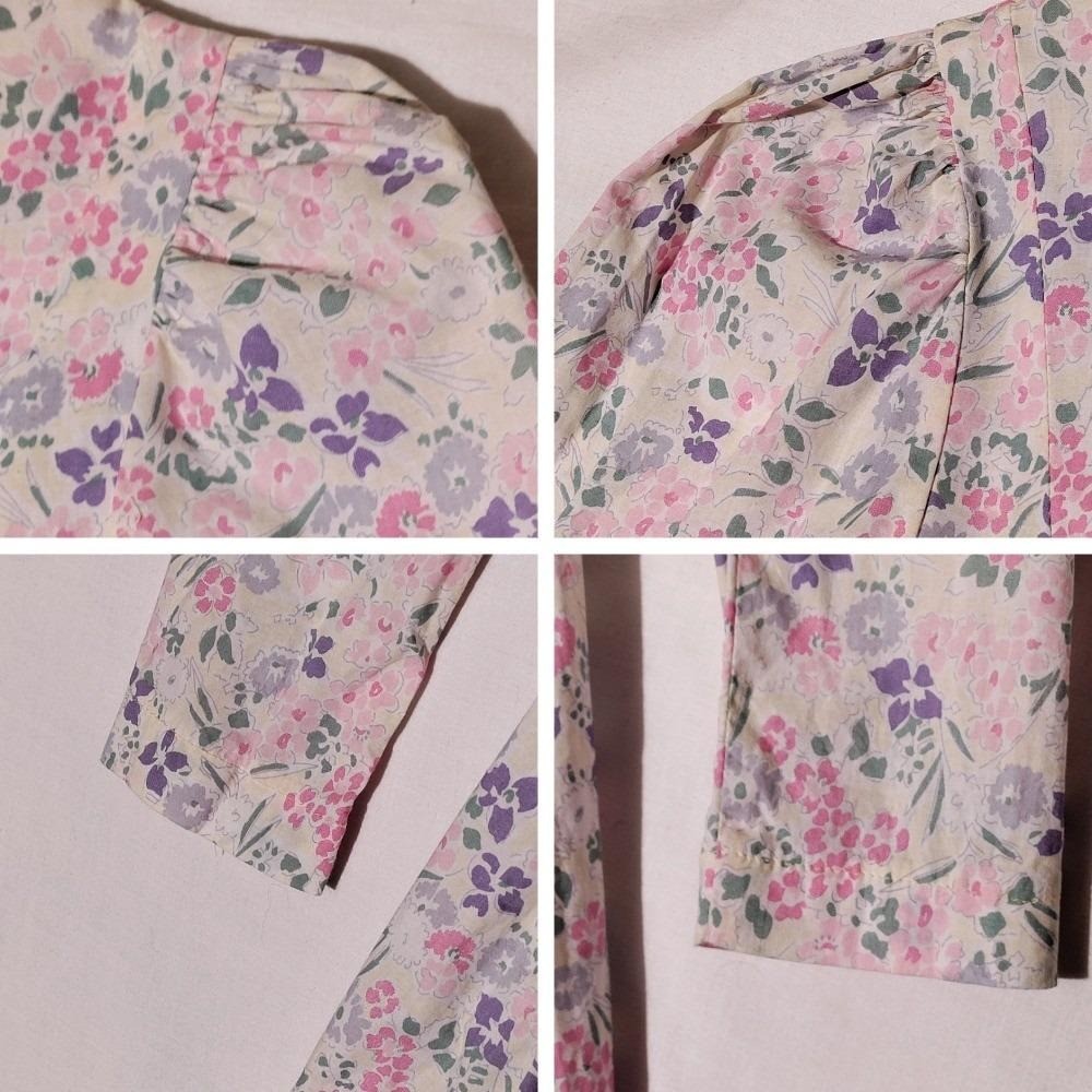 Vintage Laura Ashley Floral Cotton Dress Made in Great Britain Pink USA 8