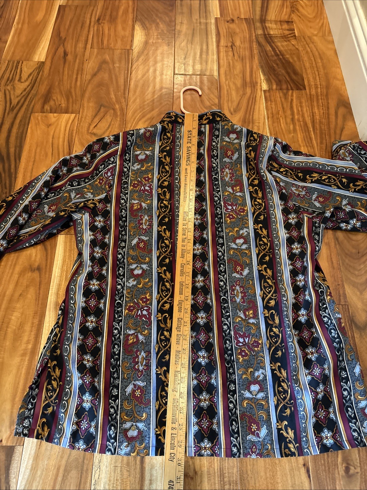 Vintage Bon Worth Floral Scroll Patterned Blouse Size M Light Weight