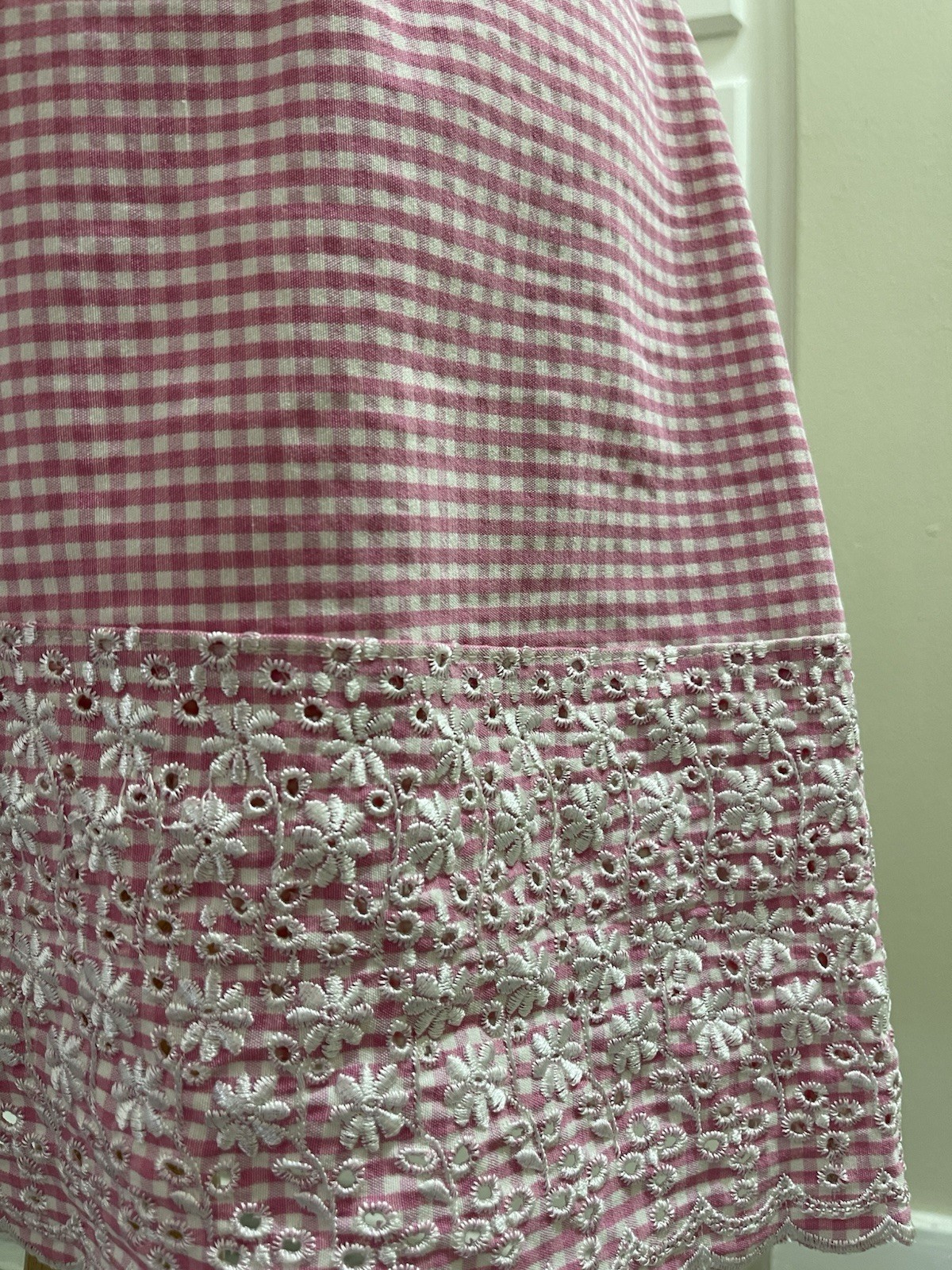 Vintage 90s California Concepts Gingham Sun Dress Size 7 Pink Y2K