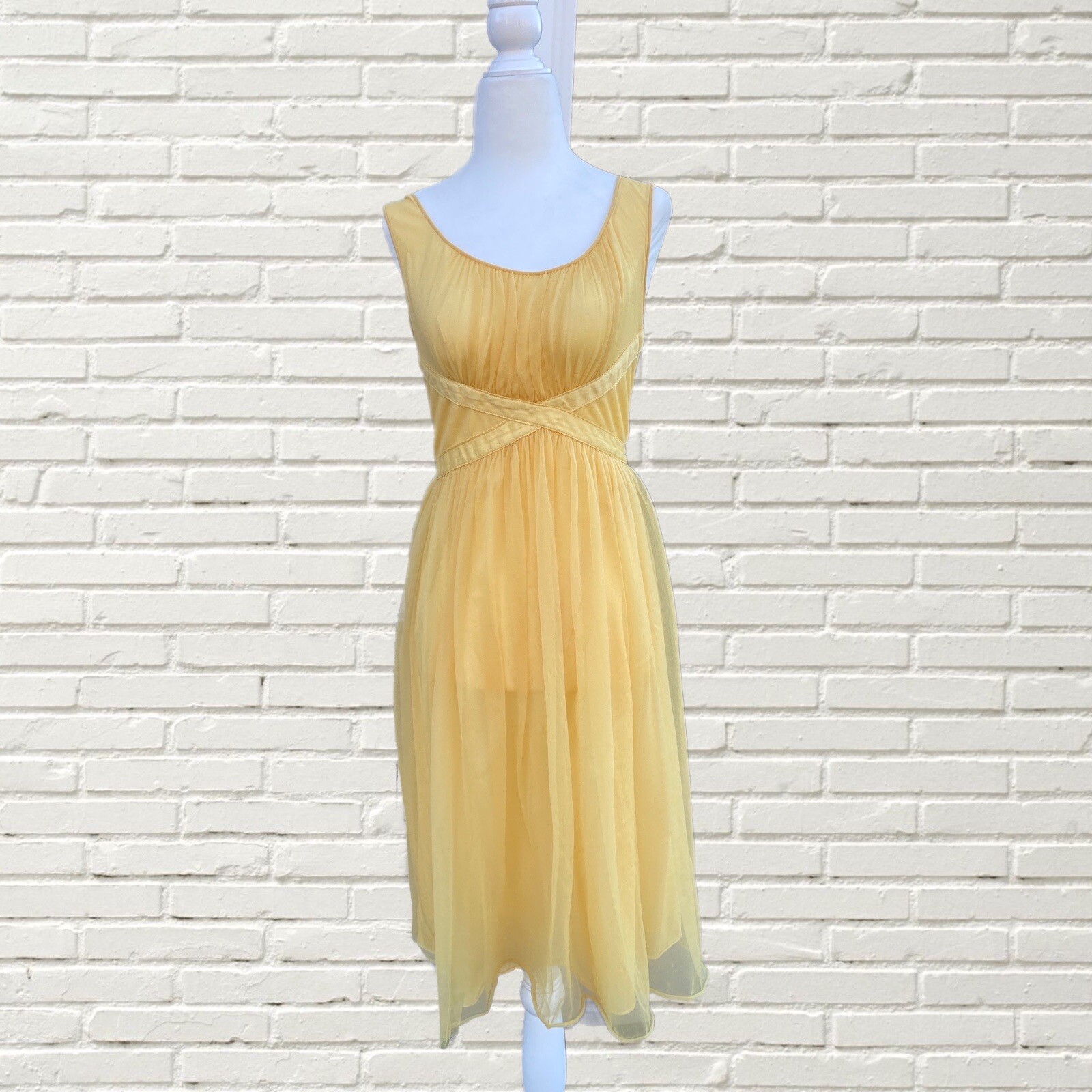 Vintage 50s Yellow Slip Dress – Nylon, Flair Lingerie By Helen Bencker Size Xs