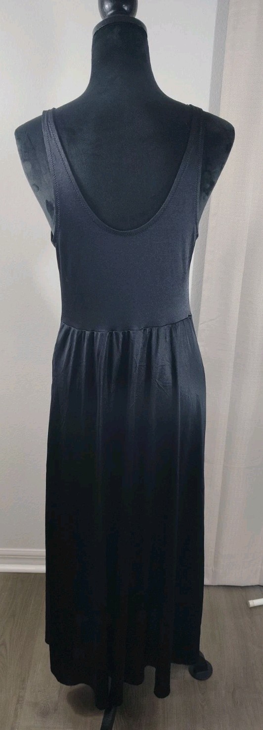 Vintage Sears Inner Most Black Maxi Nightgown Lingerie Lace Size Small Fits…