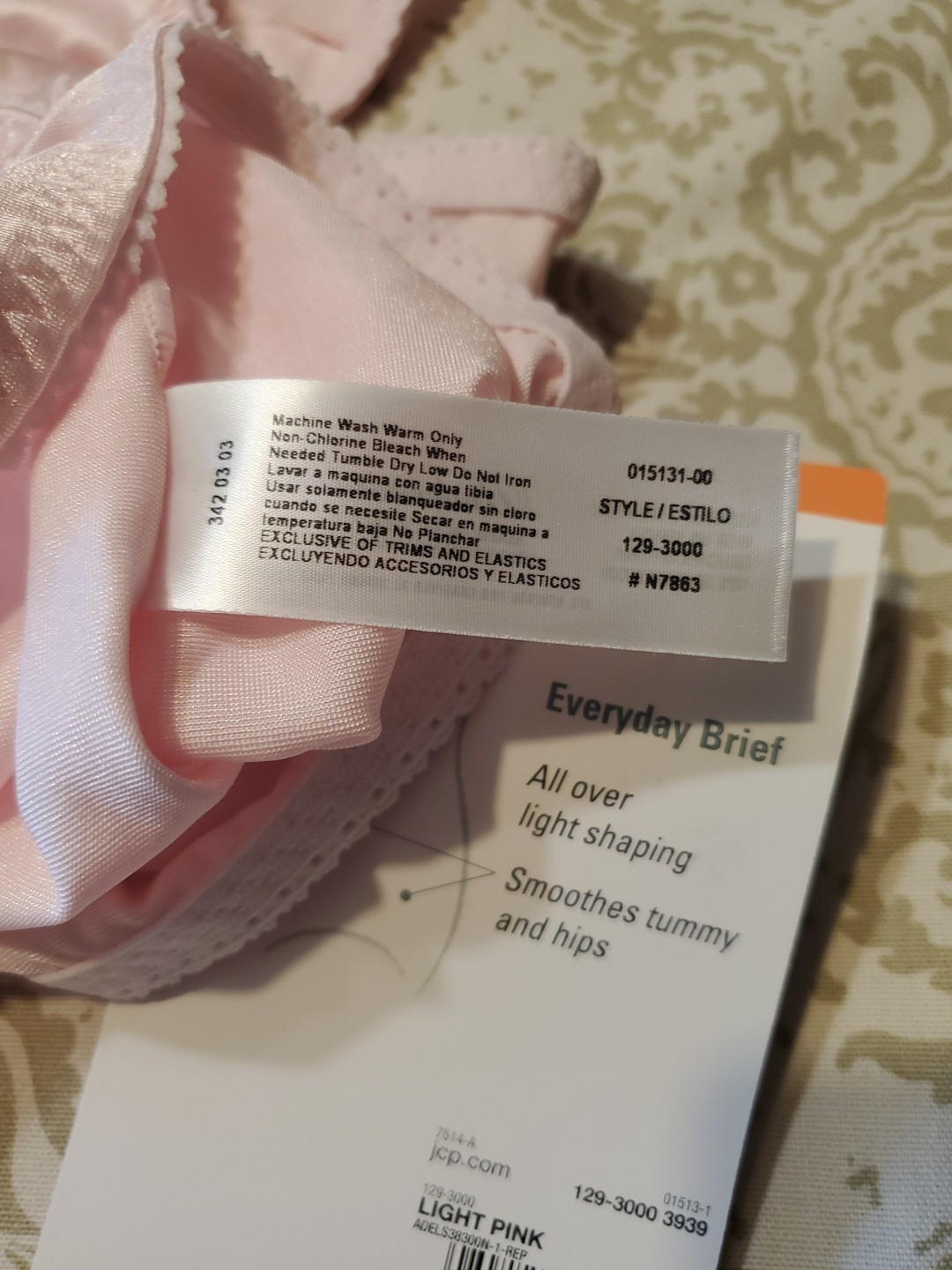 3) Vintage JCP UNDERSCORE Womens XXXL Pink Nylon Light Control Everyday Briefs