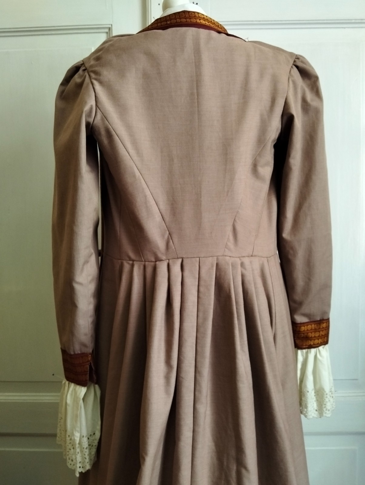 edwardian style dressing gown antique like Victorian reenactment