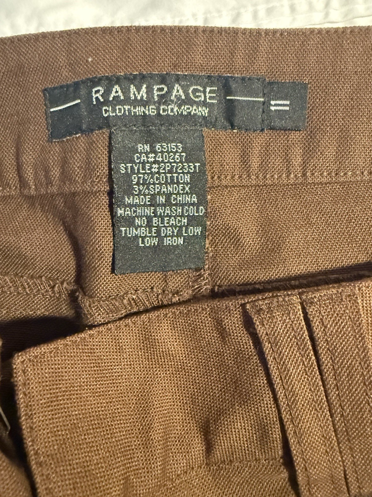 VTG 90S Rampage Sz11 NWTS Brown wide leg Cropped gaucho Shorts Rare Hippie capri