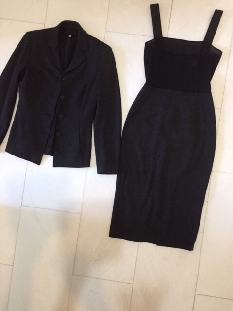DOLCE &GABBANA MIDI DRESS (WOOL AND SEE THROUGH) IT 42, WITH ITS JACKET IT 40.