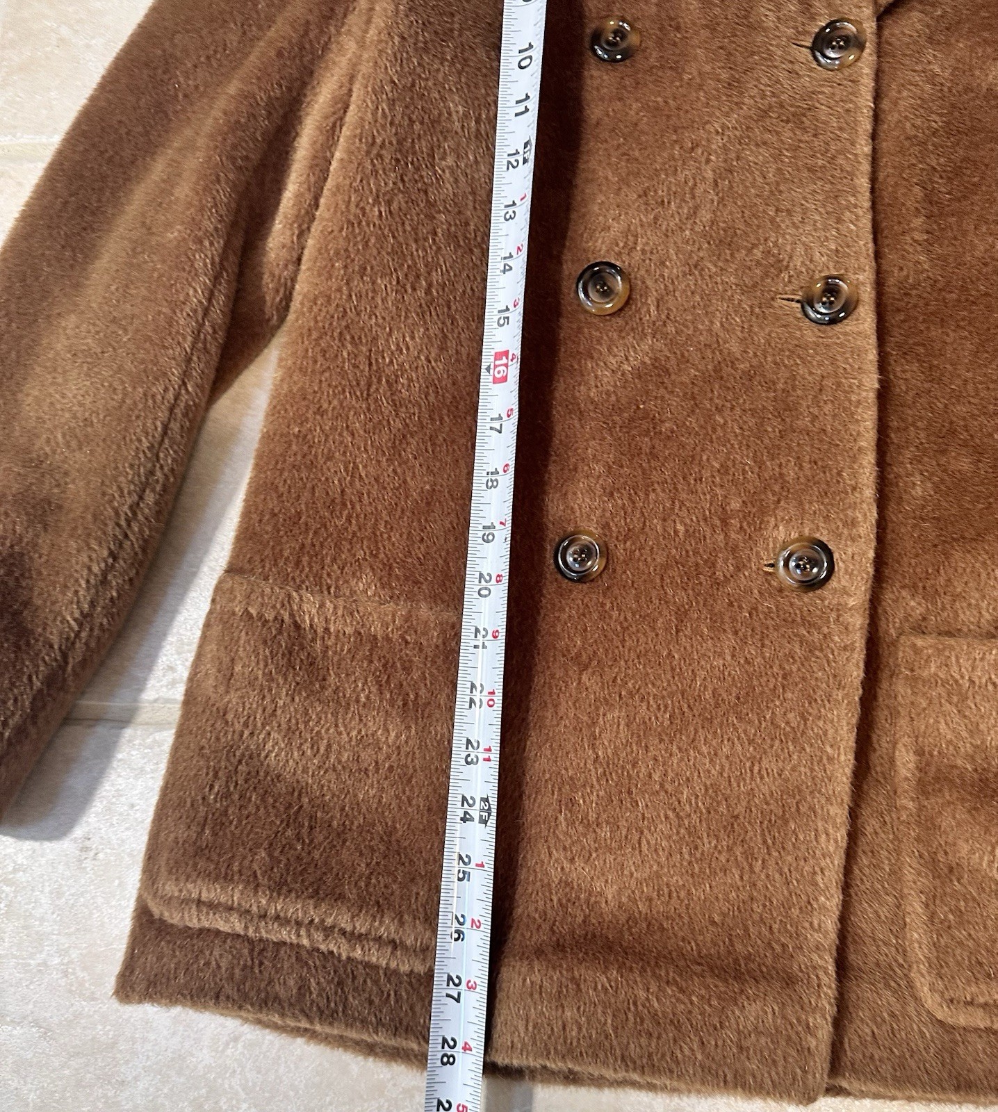 VTG Bill Blass Baby Llama Fur Coat 4 Mid Length Jacket Brown Quiet Luxury Cozy