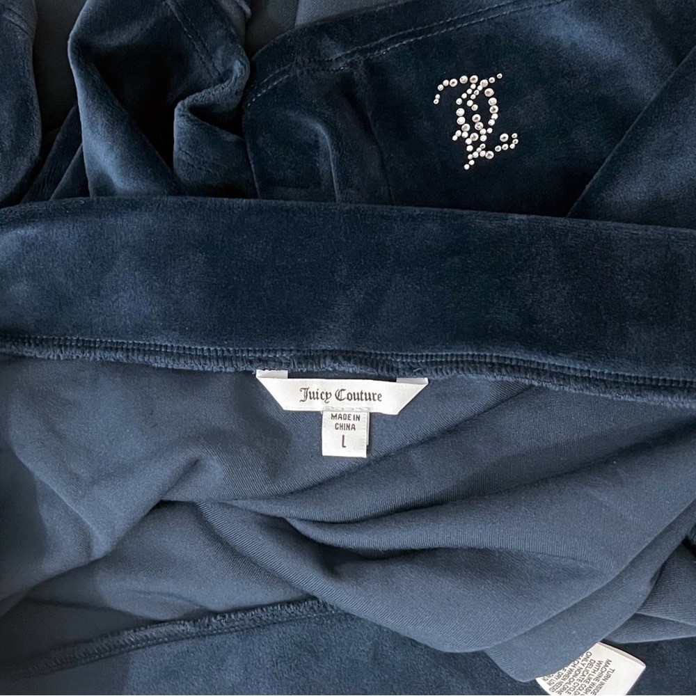 Juicy Couture Blue Y2K Velvet Micro Mini Skirt Size Large