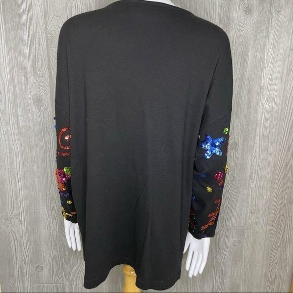 Vintage cotton cedars sequin crossing guard teacher school long sleeve shirt lg