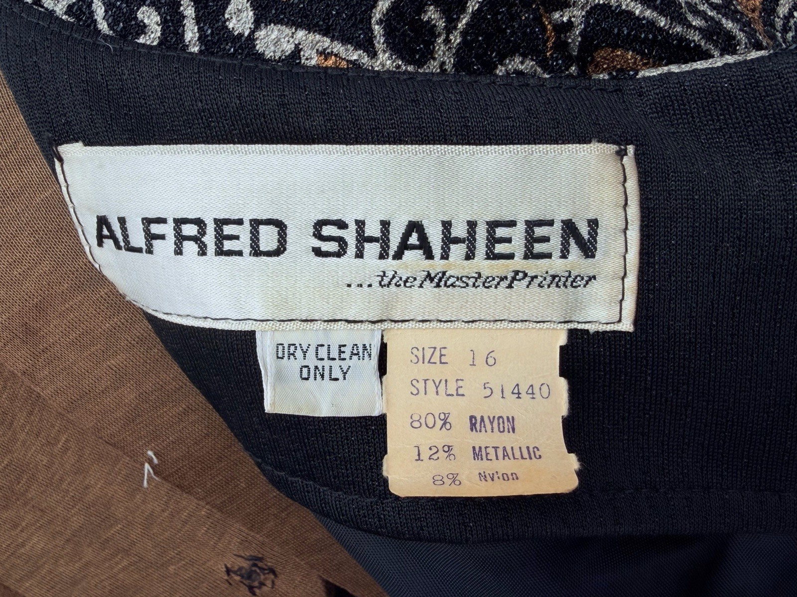 Vtg 70&rsquo;s Alfred Shaheen Master Printer Caftan Maxi Dress Size 16 Excellent