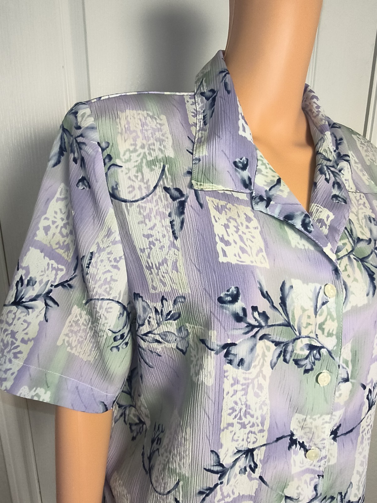Vintage Patchwork Hawaiian Button Up Size 16 – Coastal Grandma Summer – D14