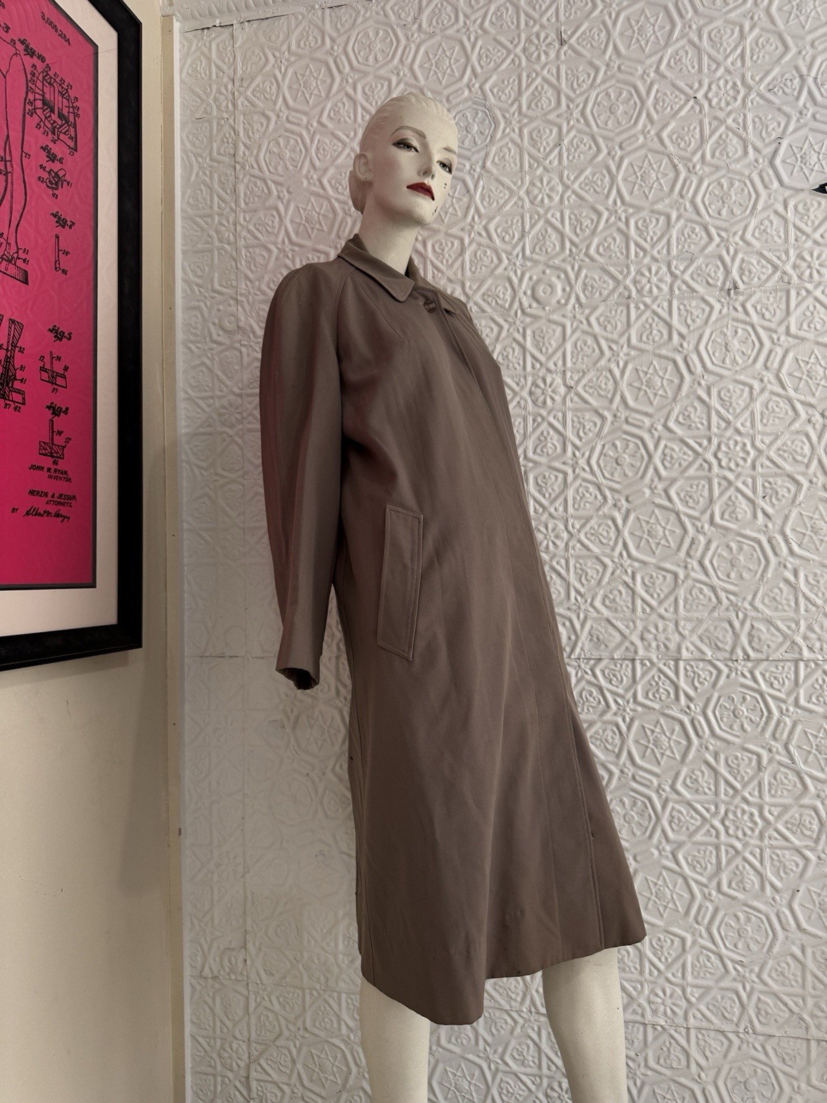 Original Vintage Mac-Chas Macintosh Overcoat-1940s-Rain-Beige-As is-Winter Coat