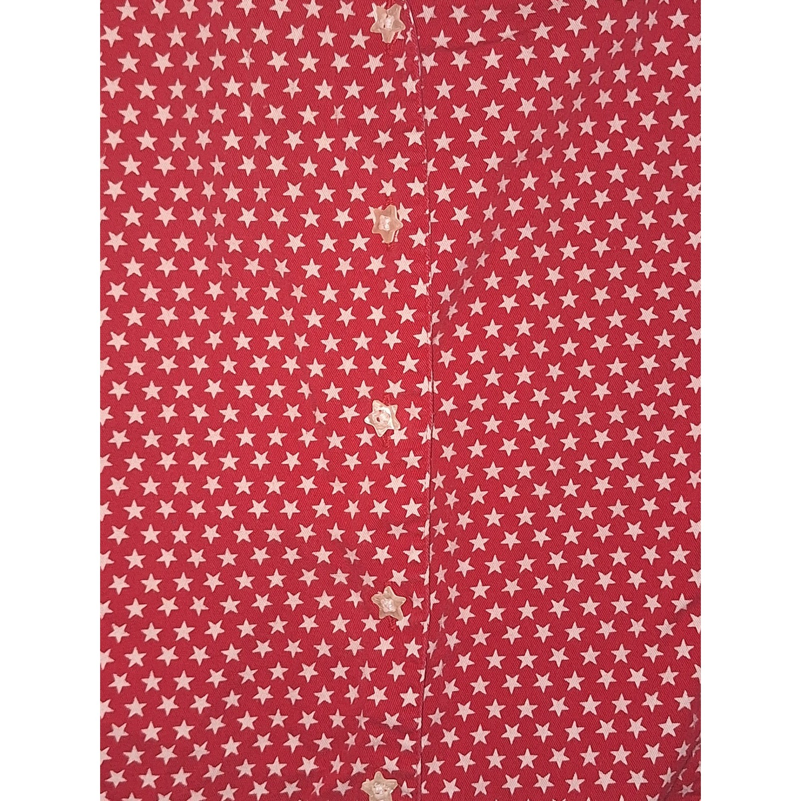 Vintage Fashion Bug Sleeveless Button Up Stars 4th July Size 30/32 Blouse Top