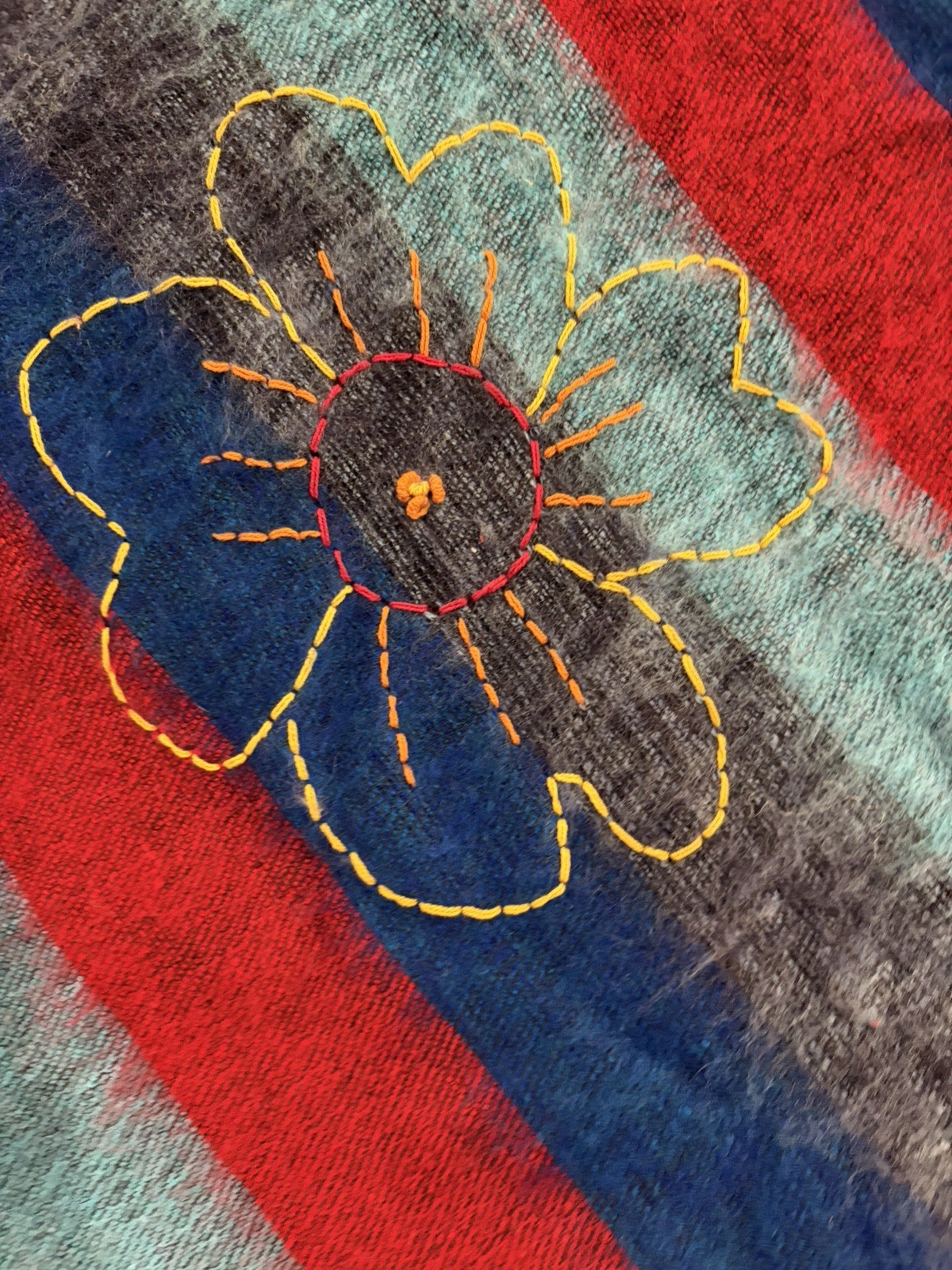 Handmade Nepal Poncho Cape Acrylic Wool Boho Festival One Size