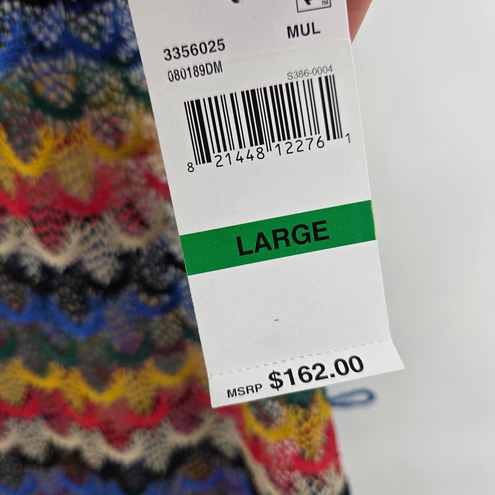 Trina Turk Coverup Large Rainbow Chevron Crochet Knit Boho Eclectic NWT