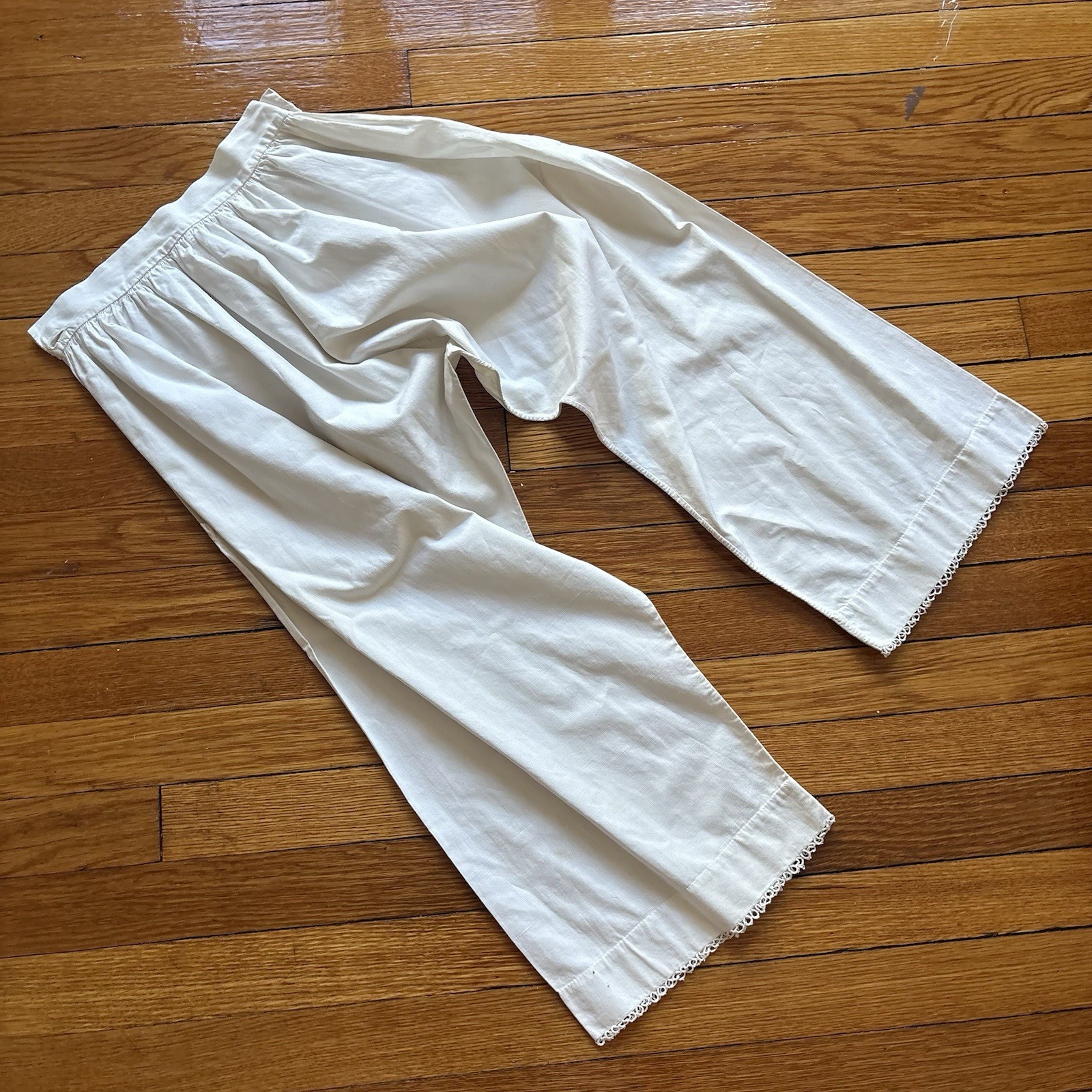 Vintage Antique White Cotton Bloomer Shorts Women’s As Is Edwardian Era