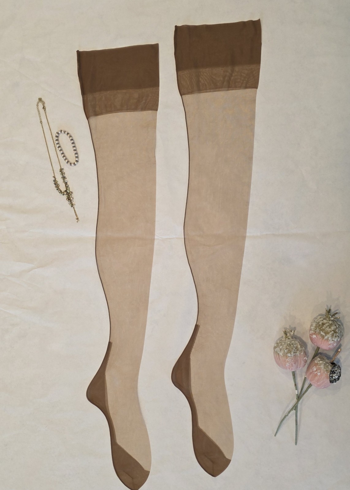 Vtg Penney&rsquo;s Full Fashioned 51 Gauge 15 Den Nylon Stockings Back Seam Size 9.5
