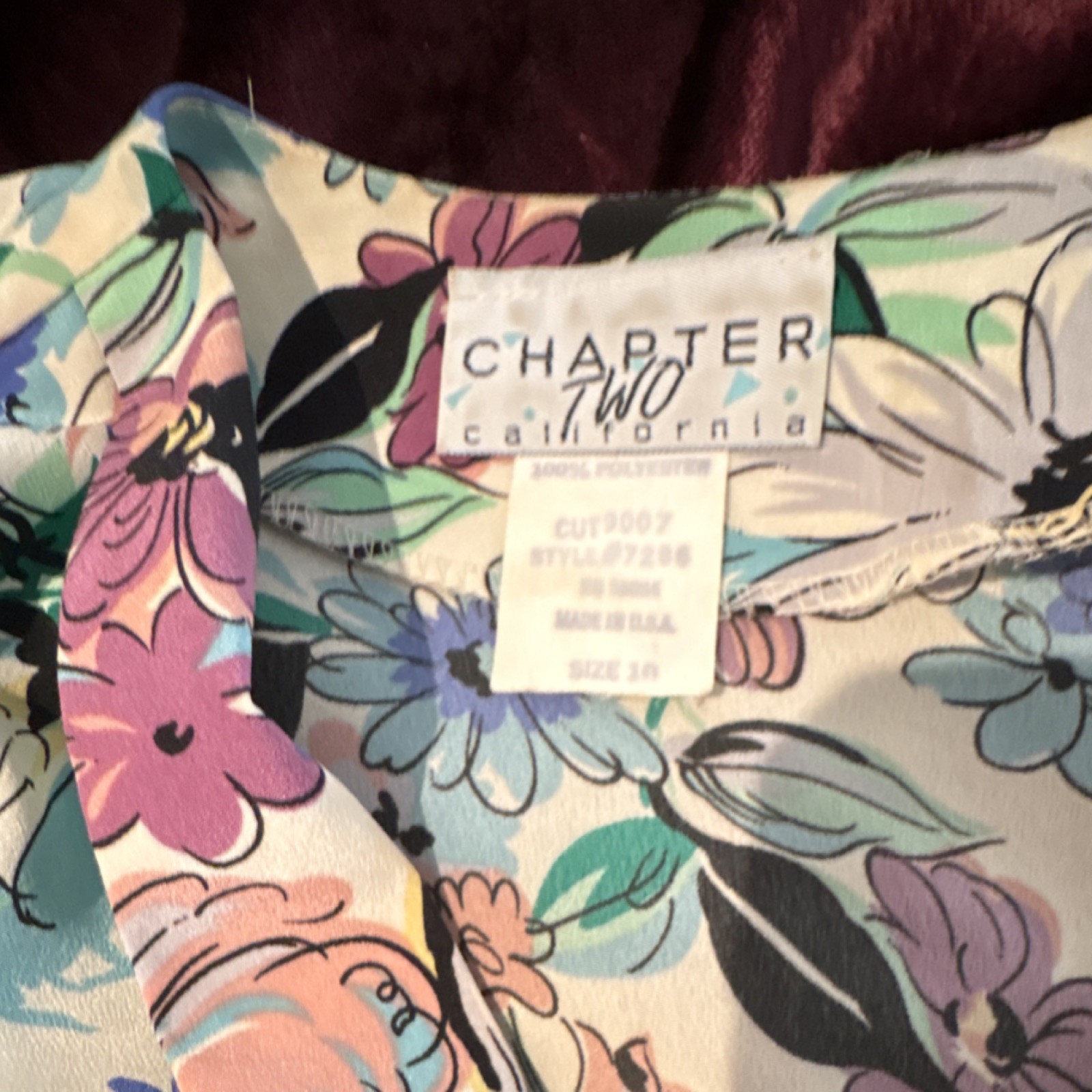 Chapter Two California Vintage Floral Dress 100% Polyester Size 10 Style 7286