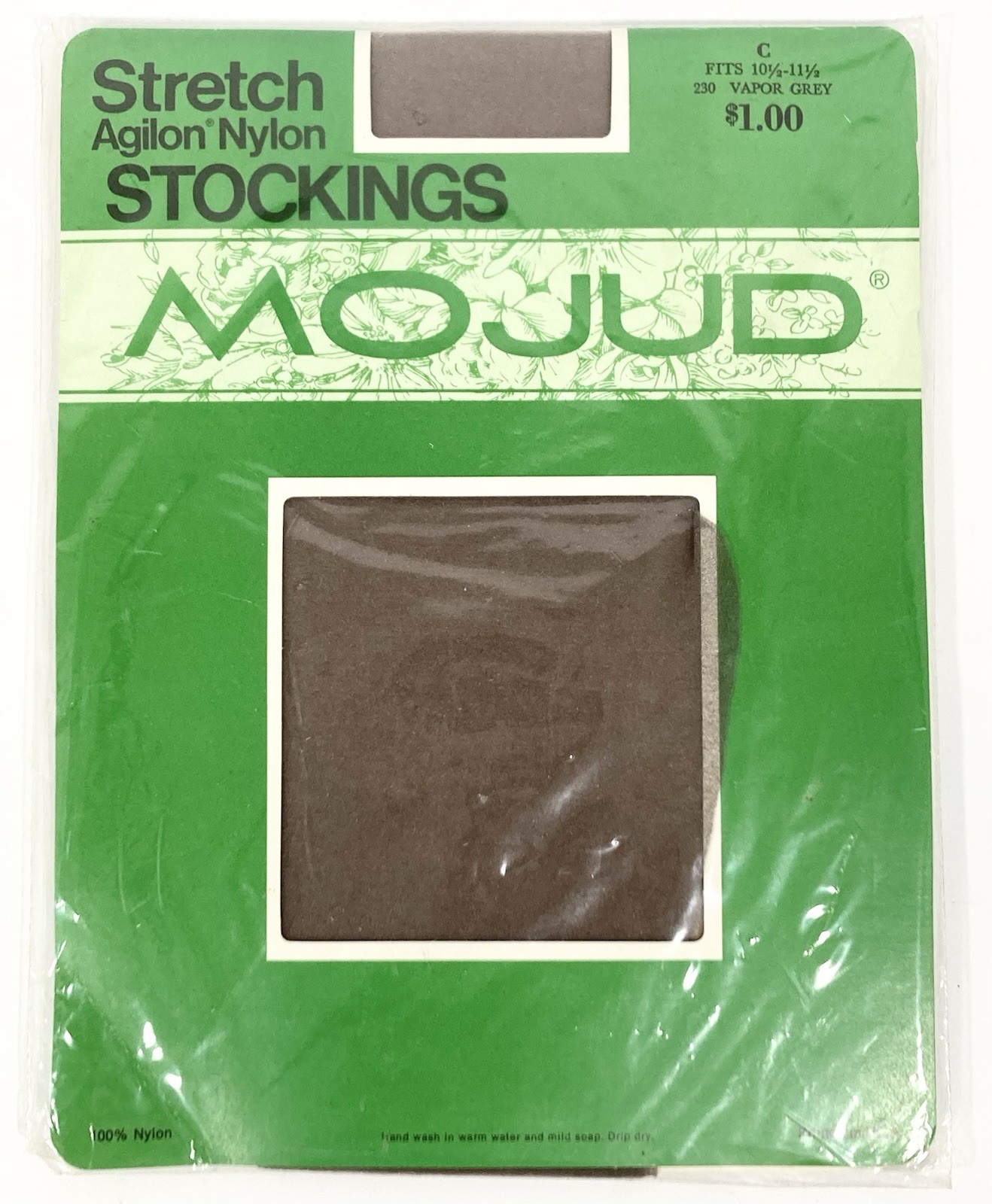 Vtg Mojud Seamless Sheer Nylon Stockings Hosiery VAPOR GREY 10 1/2 – 11 1/2
