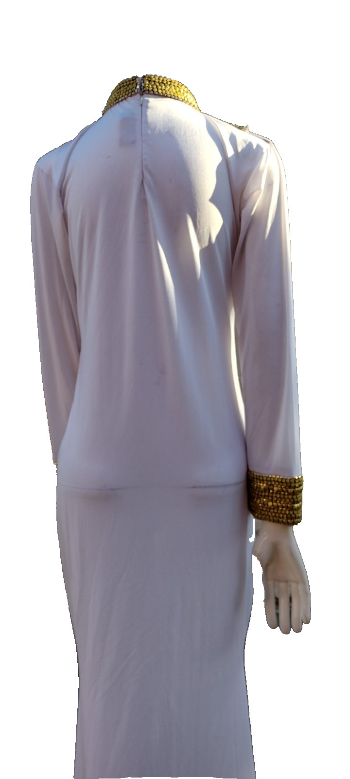 Goddess Bombshell Cosplay Egypt Long Sleeve Mermaid Cleopatra Gown Gold Metals M