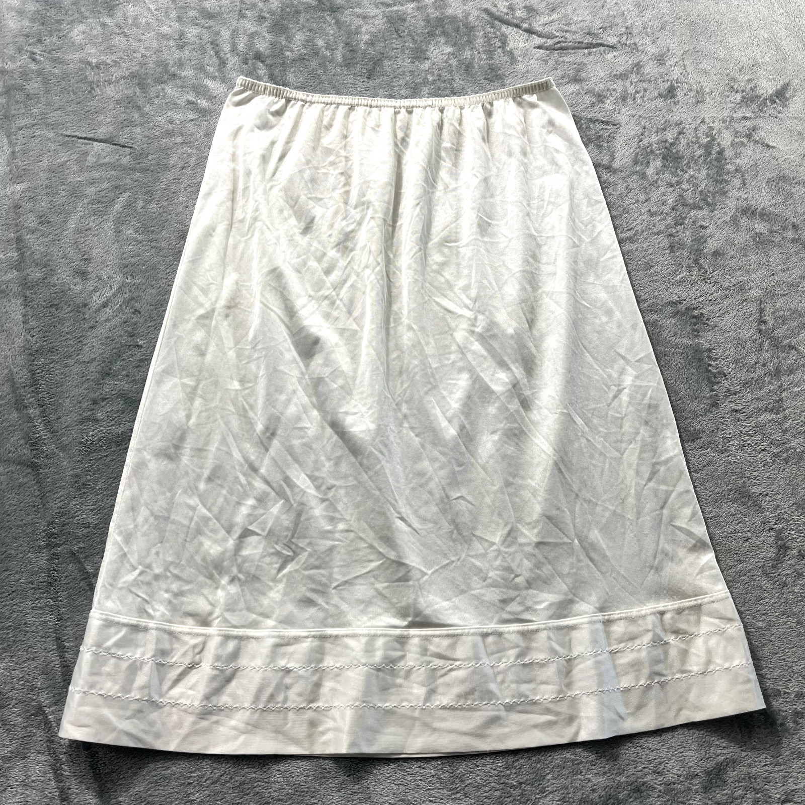 Half Slip Ivory Silky Modesty Lingerie Wide Trim 25in Length 26in Waist