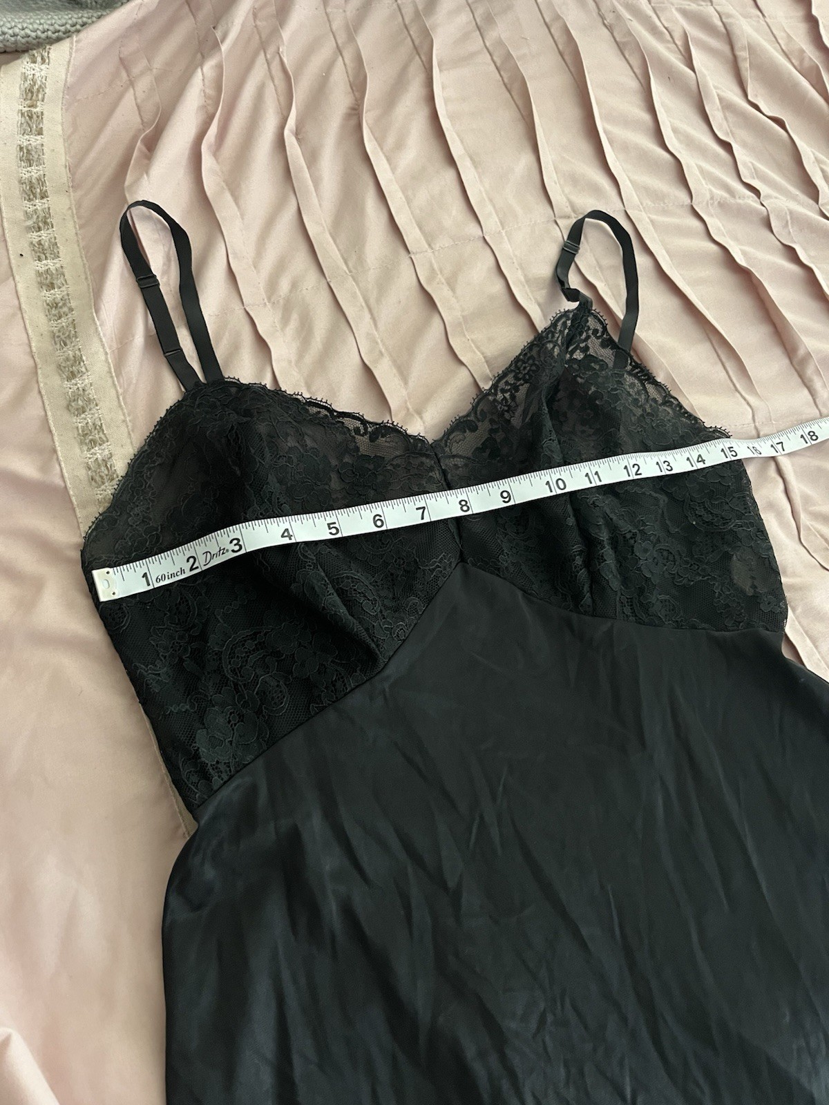 Van Raalte Vintage Original Black Nylon Lace Slip S MPN 34 Everyday 34in Hem
