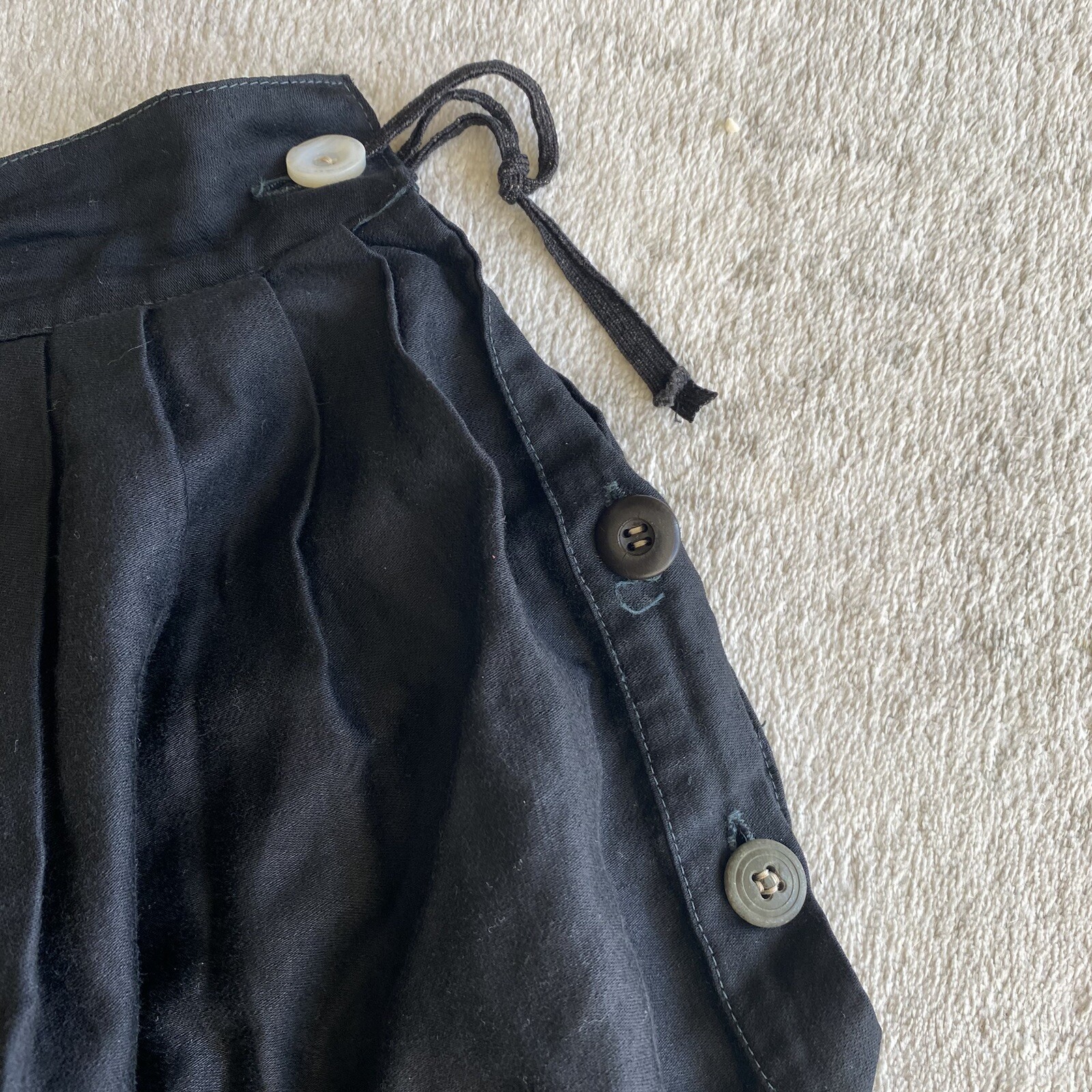 RARE VTG Women&rsquo;s 1930s 30s Maiden America Black Bloomers Divided Skirt 23&Prime;