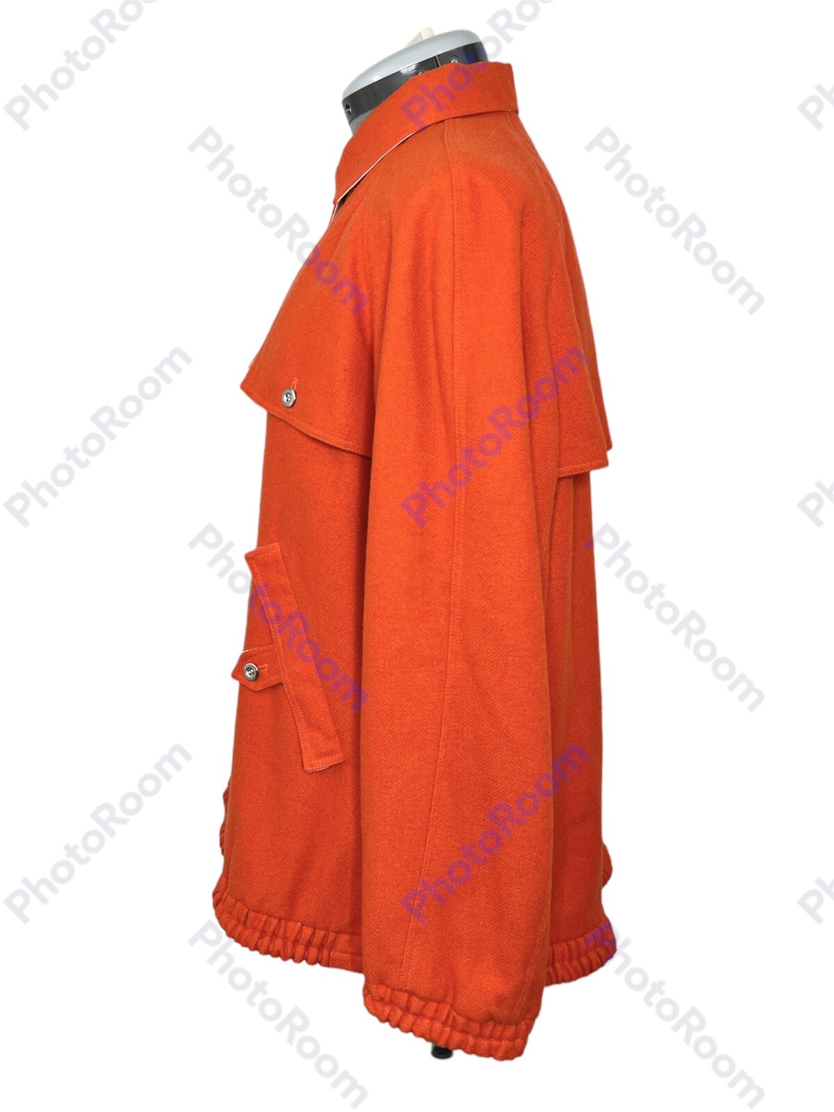 COURREGES Paris Hyperbole Vintage 1970’s Orange Wool Jacket Collared Outerwear