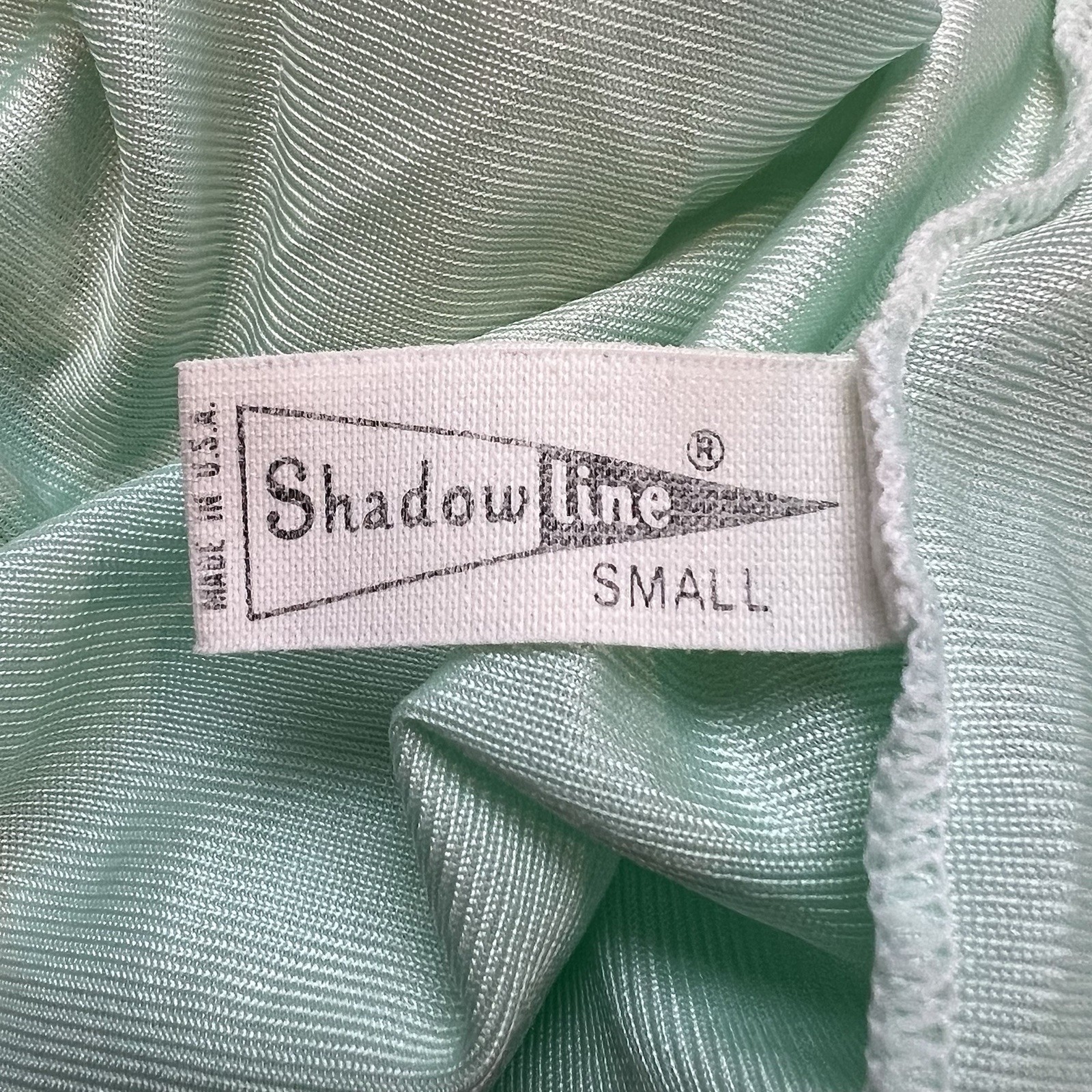 Shadowline Nightgown Womens Size Small Lace Aqua Green Vintage