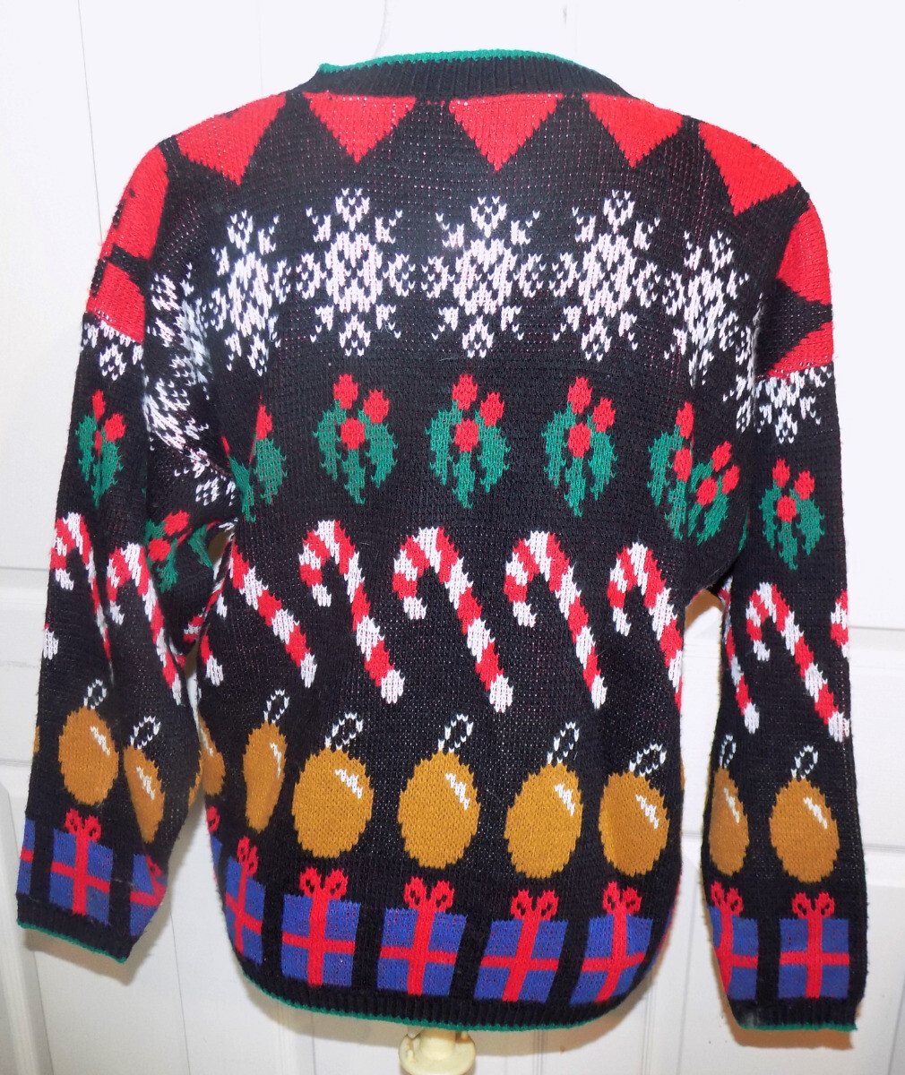 Vintage 70s 80s Christmas Pullover Sweater United States Sweaters Large B42 **