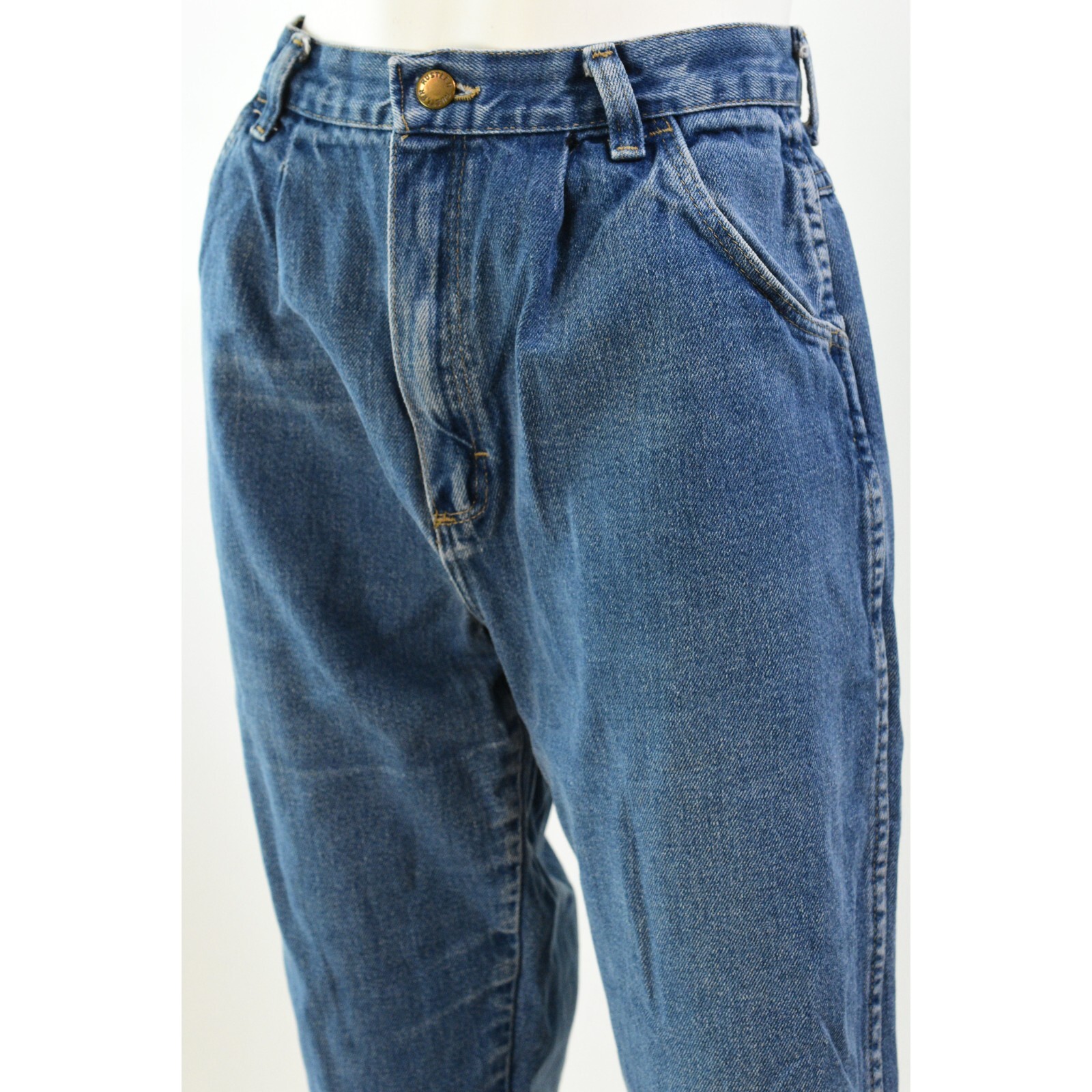 80s Vintage Rustler High Waist Pleated Tapered Leg Jeans Womens Size 8 Cotton