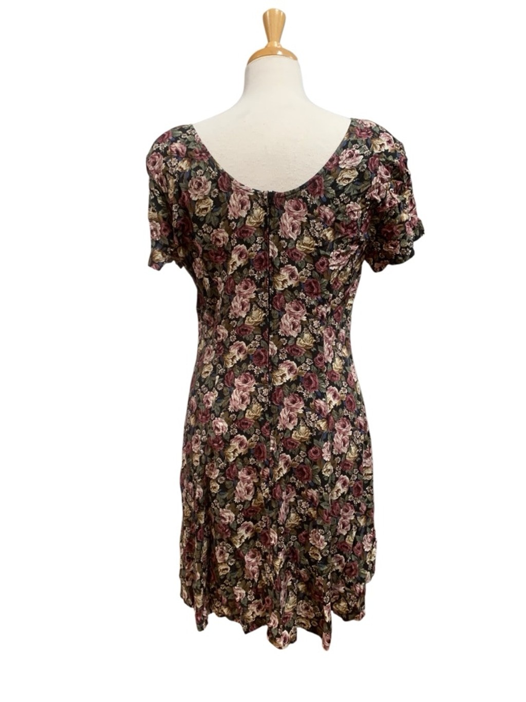 Vntg 90’s Women&rsquo;s All That Jazz Floral Mini Dress Juniors 11 Black Pink