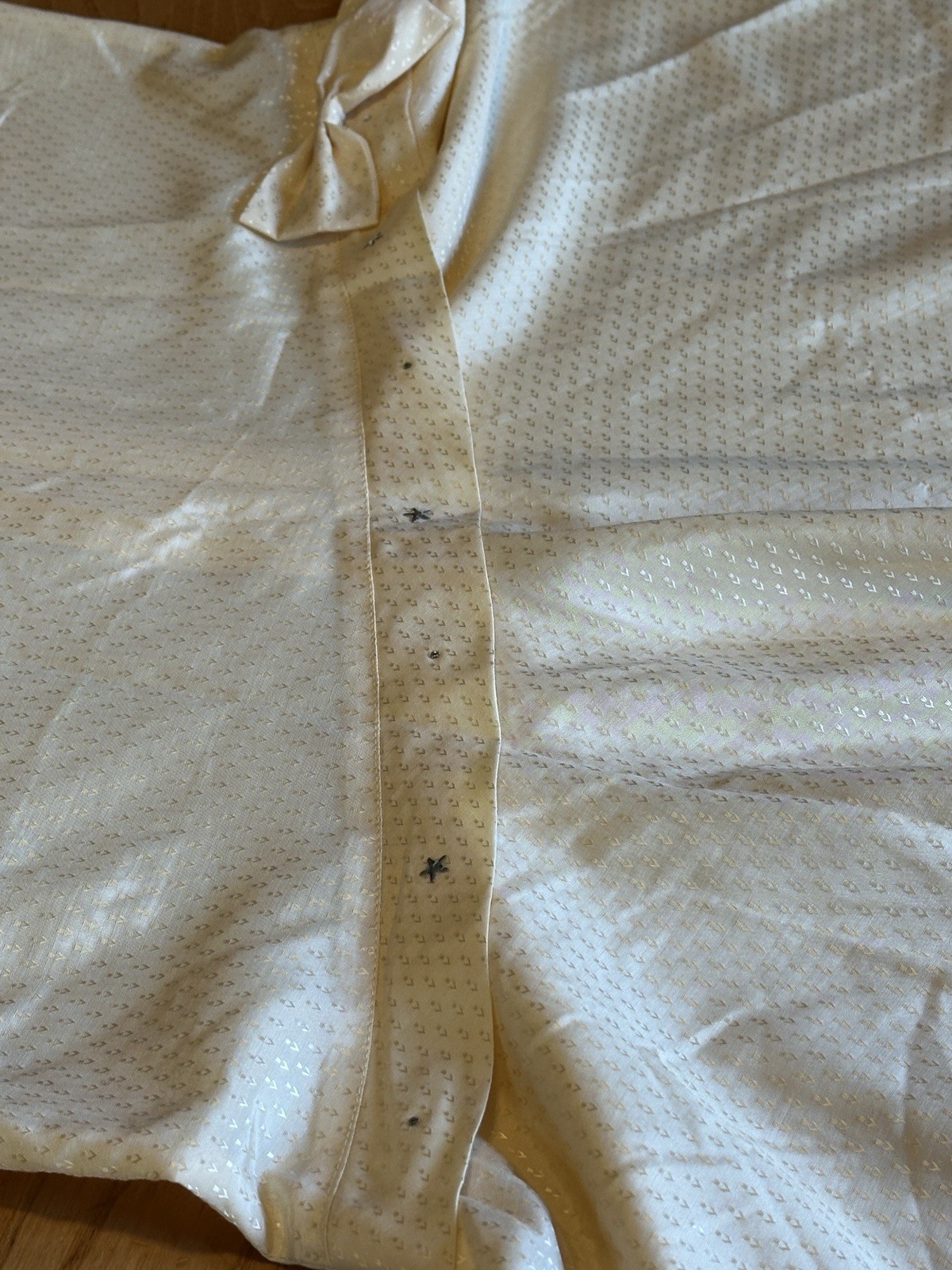 Vintage Pastel Yellow Drop Waist Flapper Dress Rhinestone Bow 42&Prime; x 20.5&Prime;