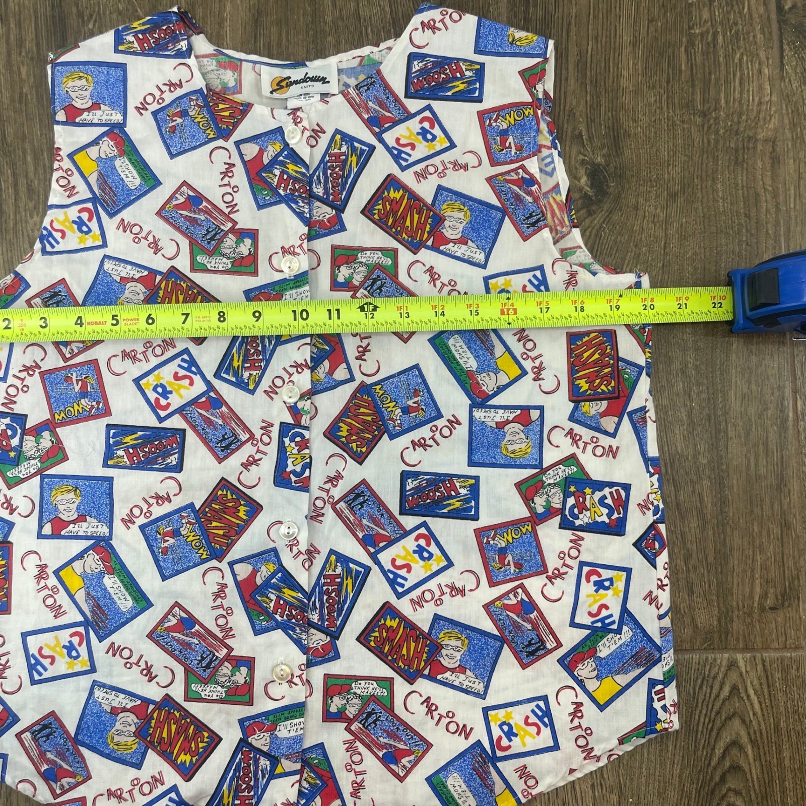 Vtg 90s Sundown Knits Cartoon Comic Pajama Set Womens M Shorts Kitschy Novelty