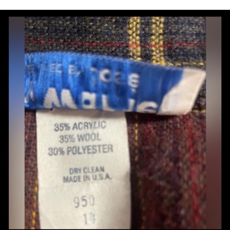 Vintage Kay Warner By Jose Wool Blended Skirt Size 14