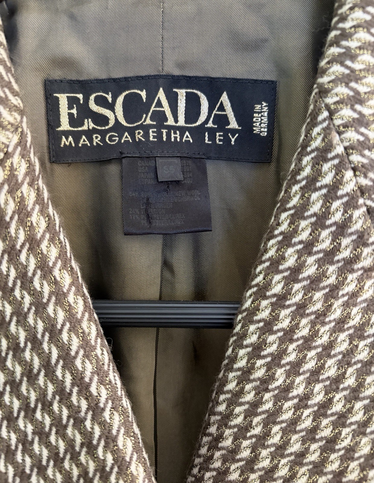 Vintage Escada Margaretha Ley Wool Blend Blazer Size 36