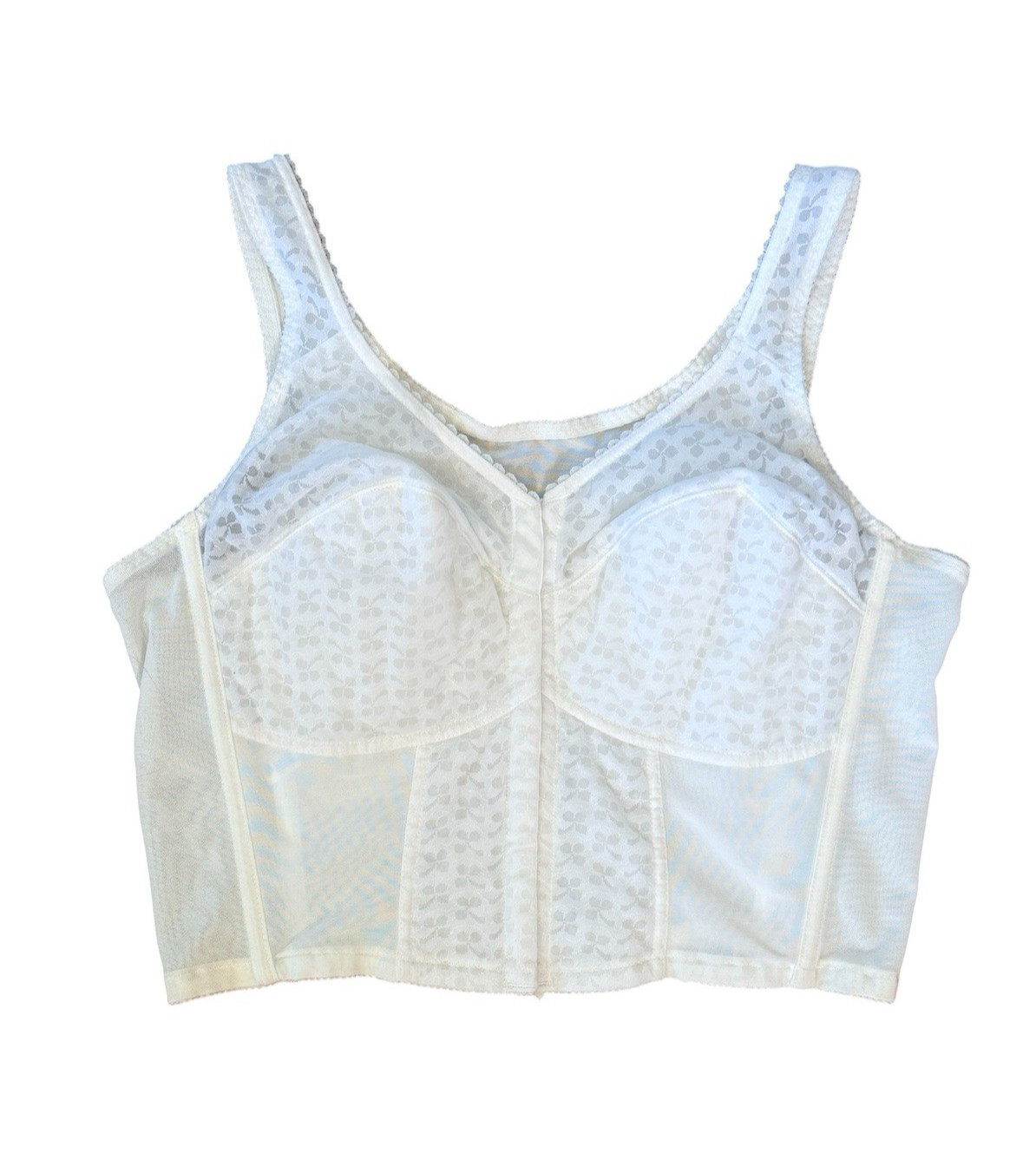 Vintage Bestform White Corset Bustier Bra Padded Stretch Lingerie Women&rsquo;s 42C