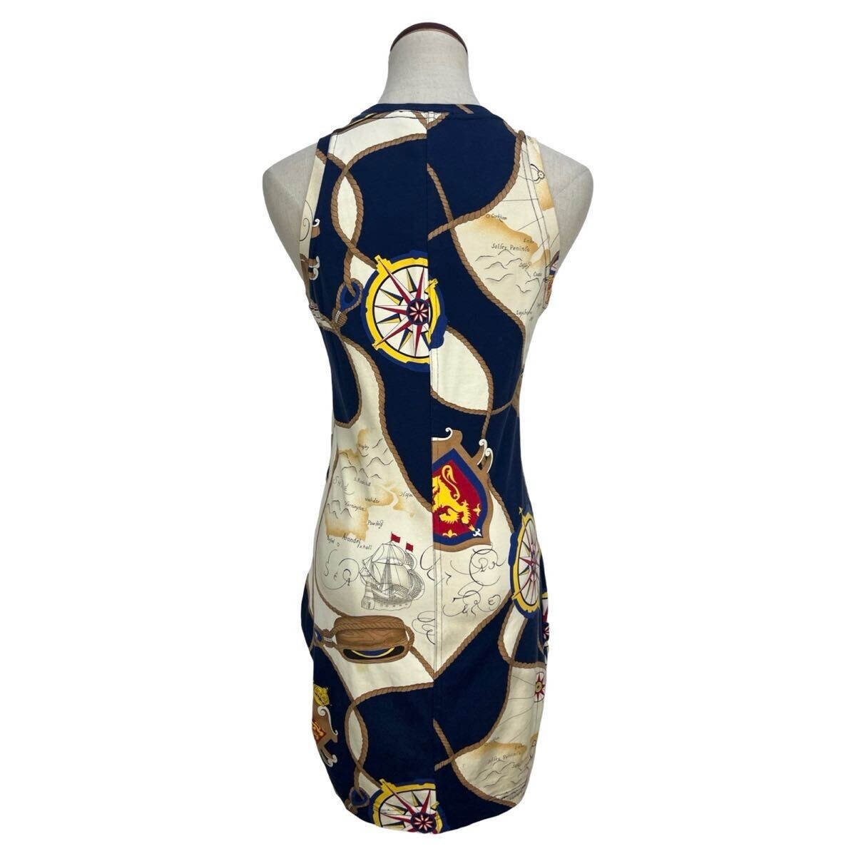 Gucci Vintage Dress map pattern one-piece Multicolor Women Rare Size S