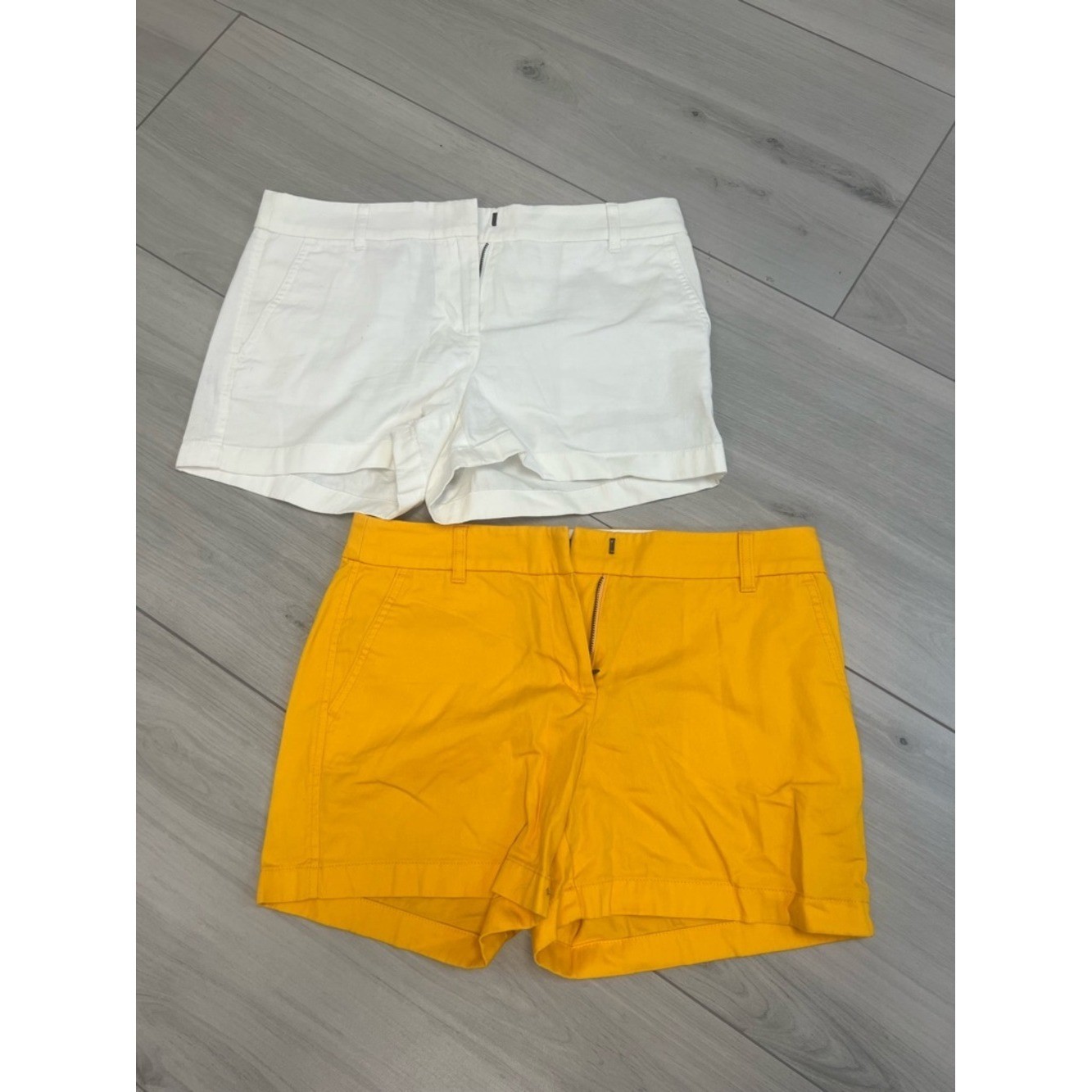 J.Crew 2 Pack BUNDLE Sz 8 White & Yellow Preppy Coastal Grandma Summer Classic