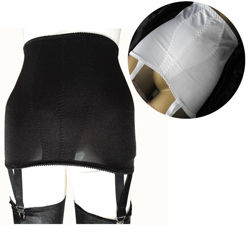 Allacki Floral Edge Cloth Girdle Vintage Garter Belt 4 Straps Suspender Belt