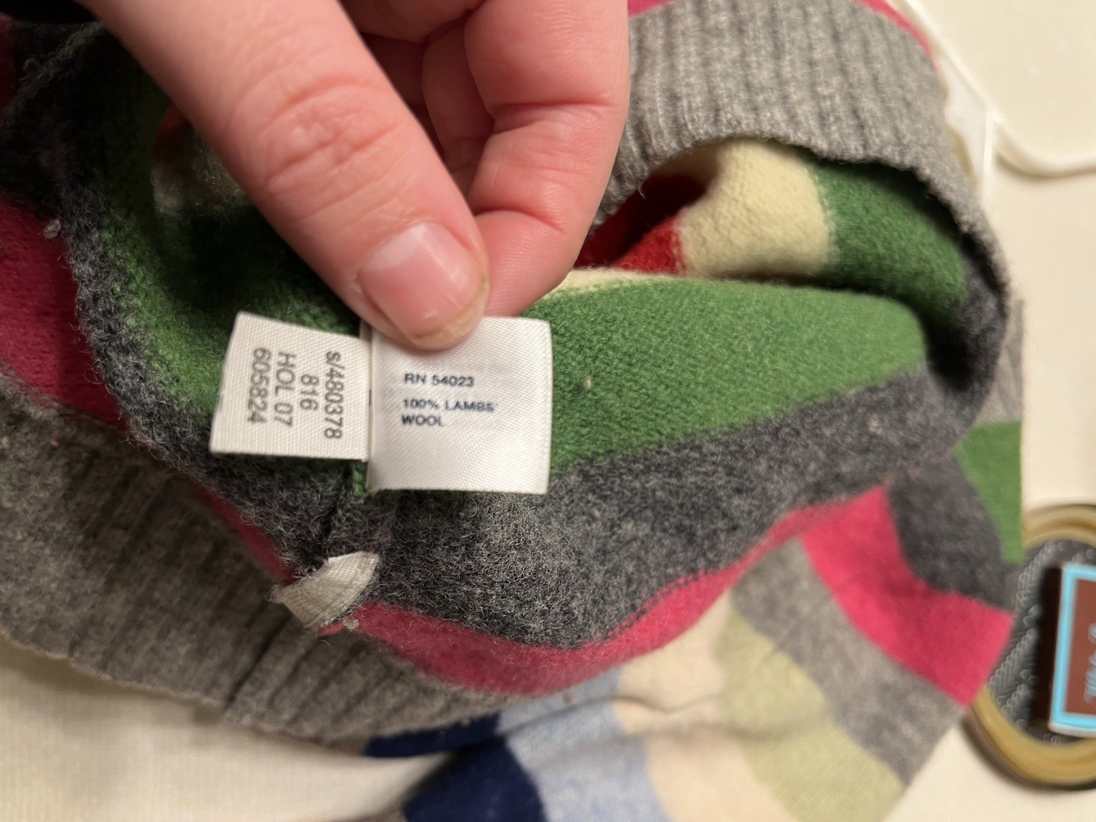 Womens Gap 100% Lambswool Striped Holiday 2007 Knit Sweater Tunic Sz S